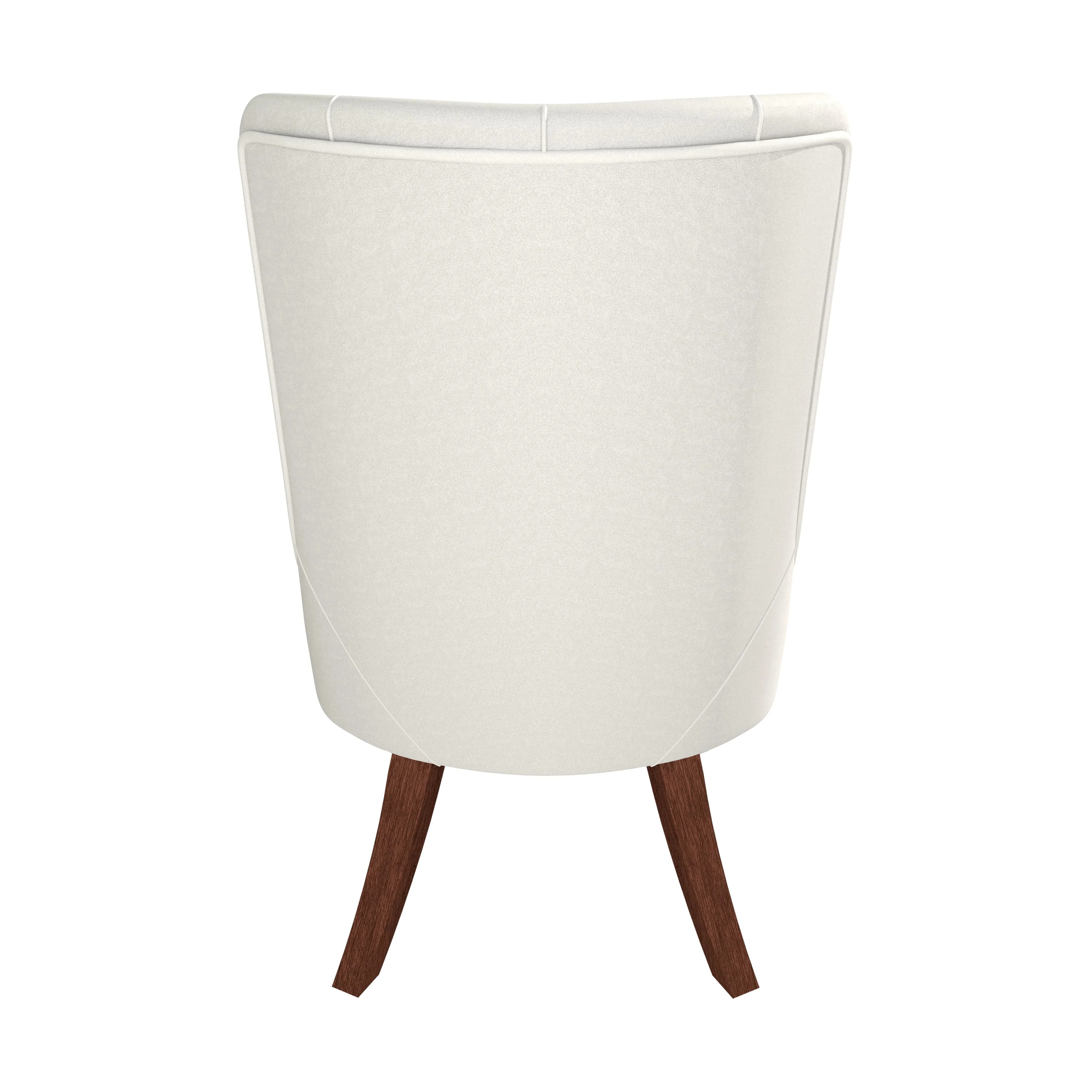 Spruce Collection Modern Wooden Dining Chair in Beige Velvet Set of 2