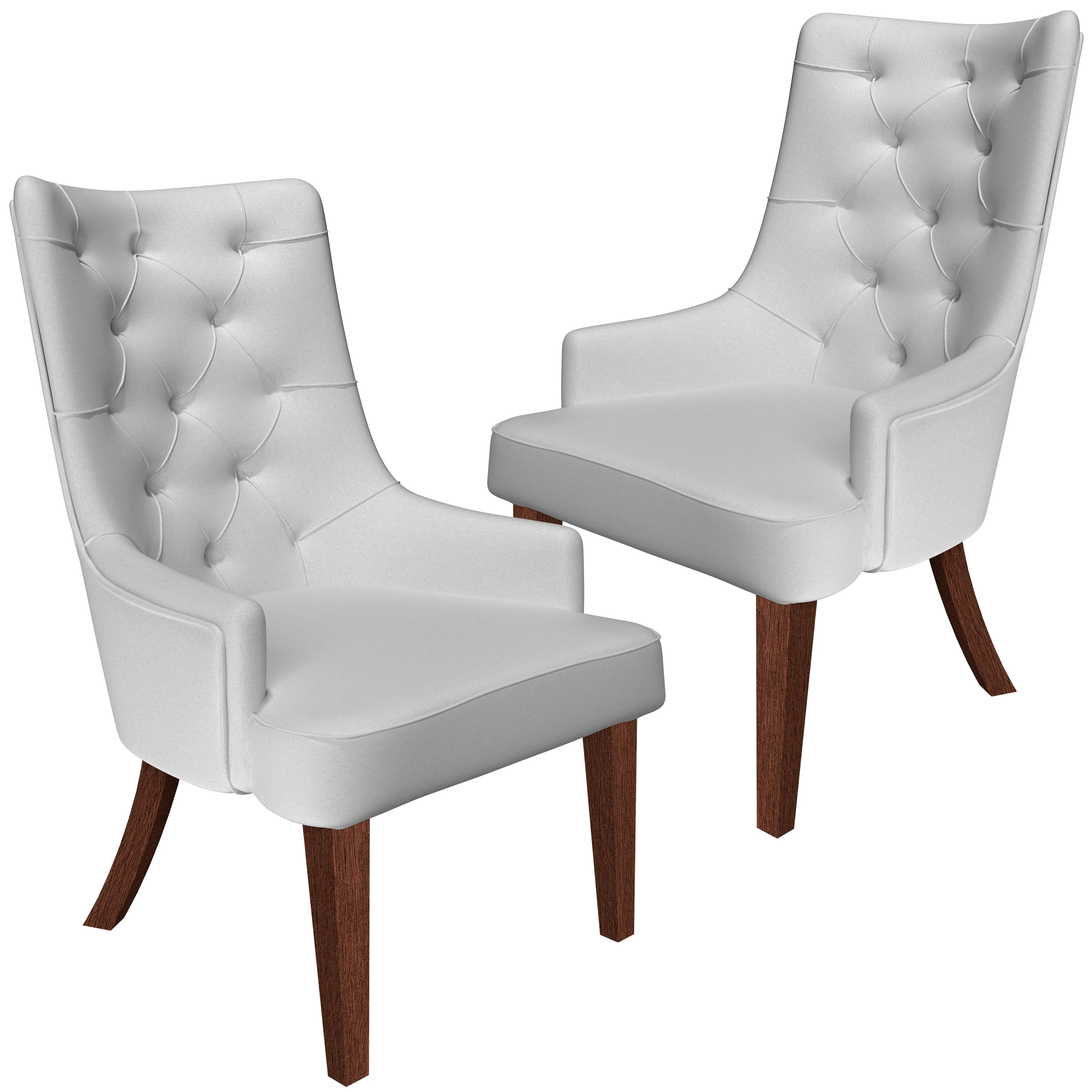 Spruce Collection Modern Wooden Dining Chair in Light Grey Set of 2