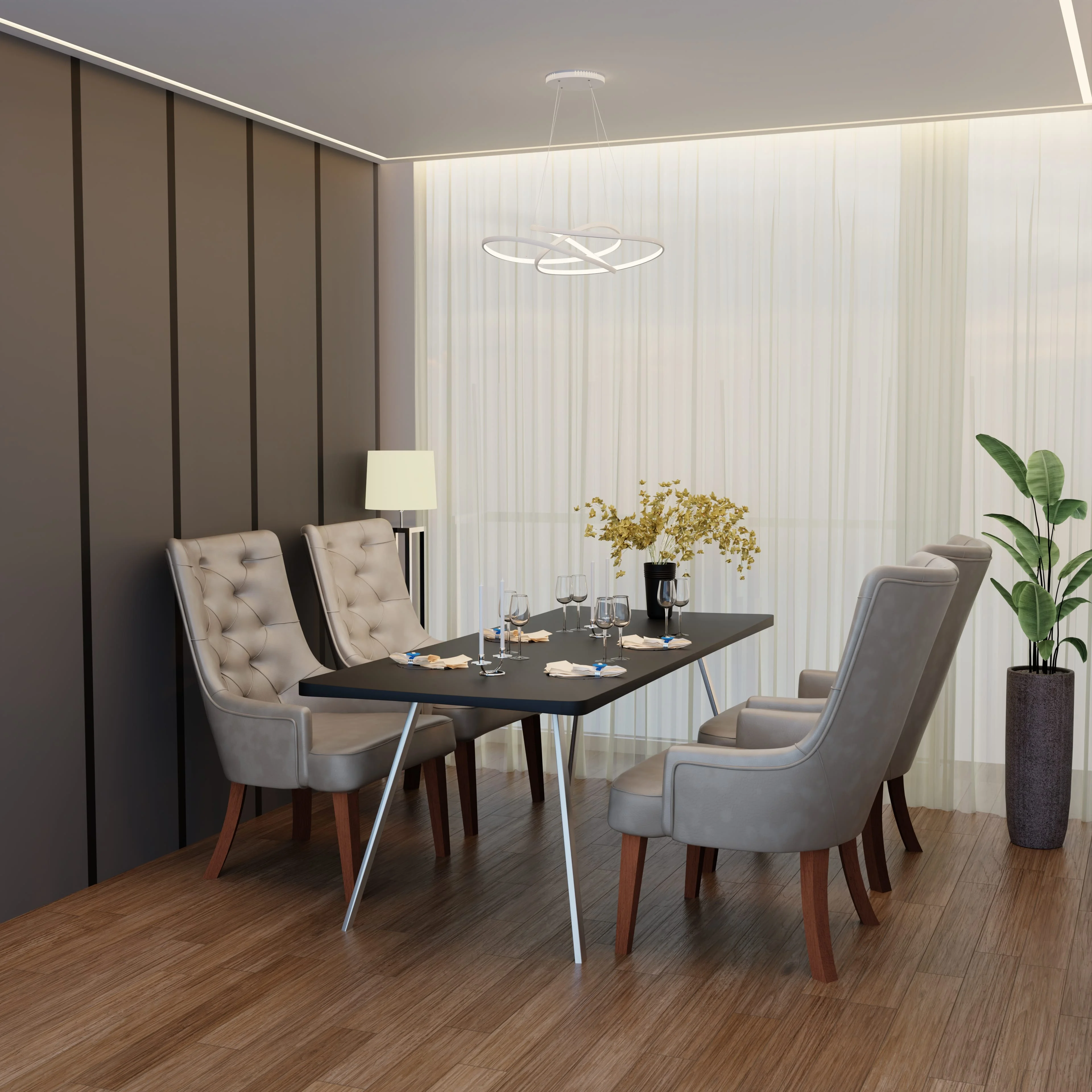 Spruce Collection Modern Wooden Dining Chair in Toupe