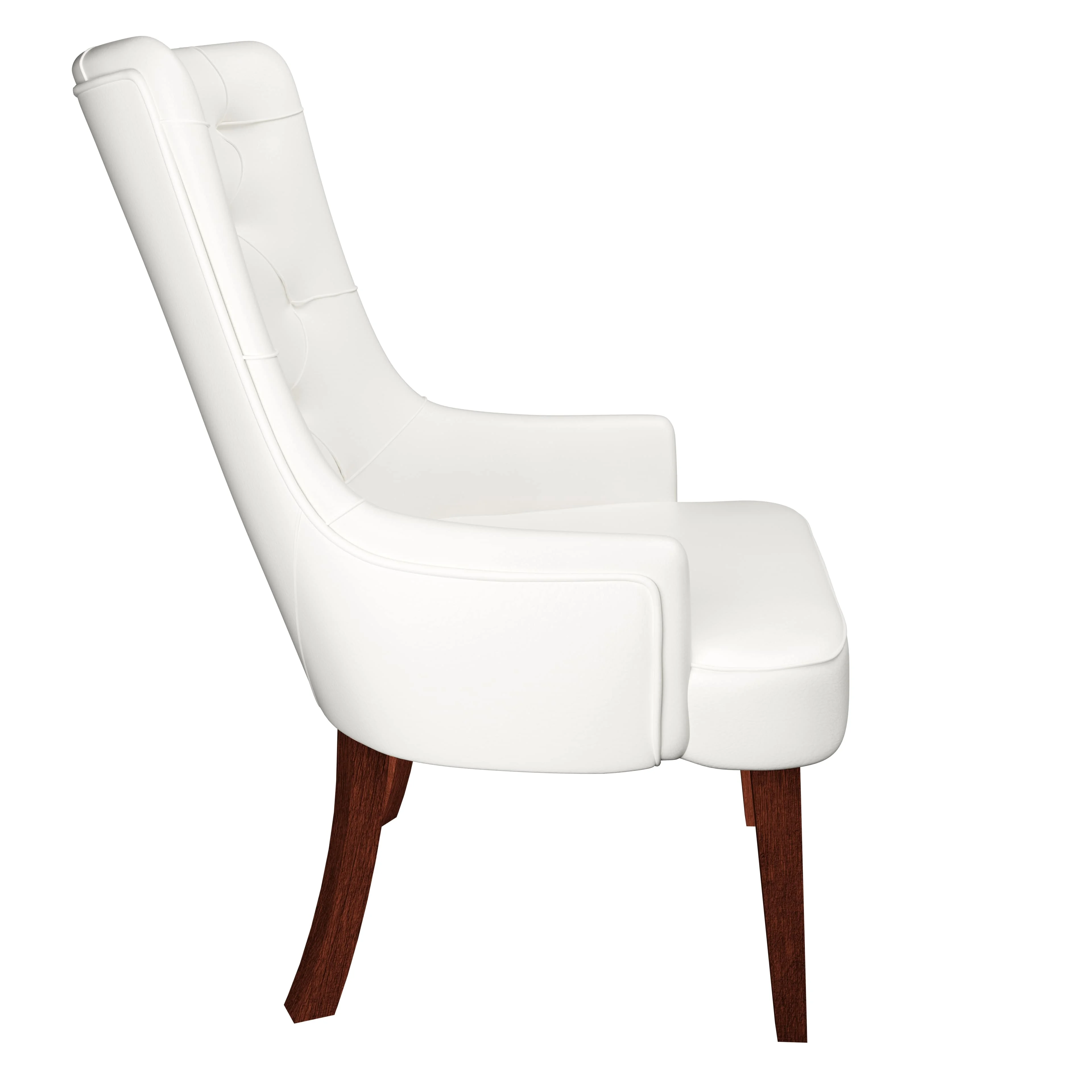 Spruce Collection Modern Wooden Dining Chair in White Set of 2
