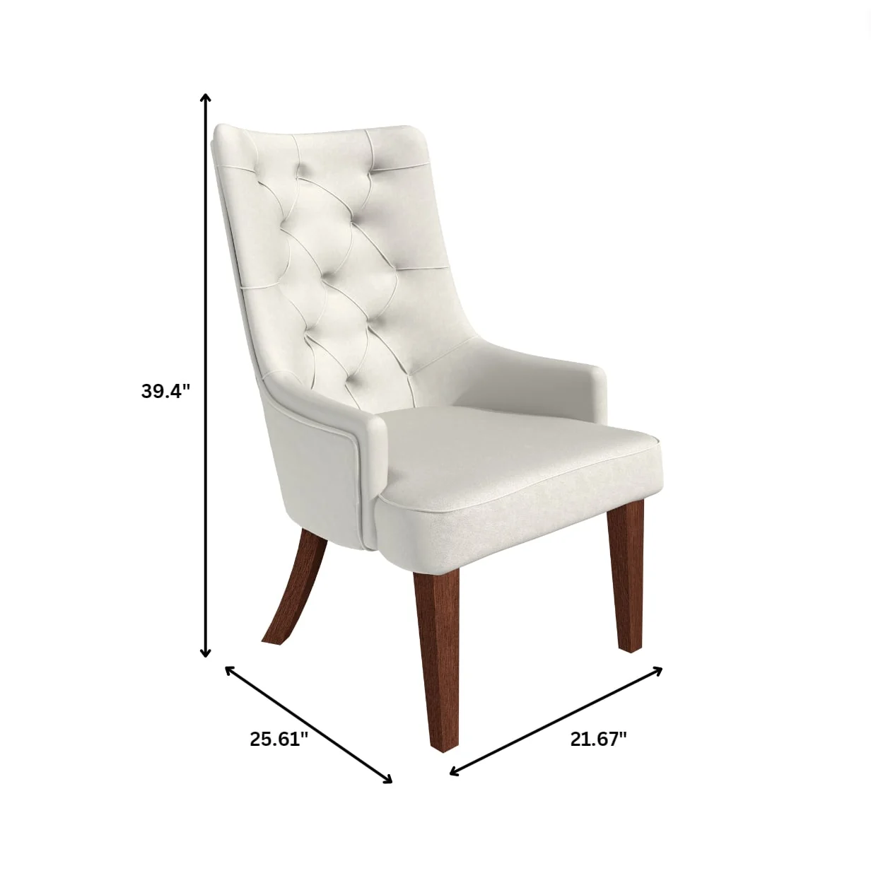 Spruce Collection Modern Wooden Dining Chair in White Set of 4