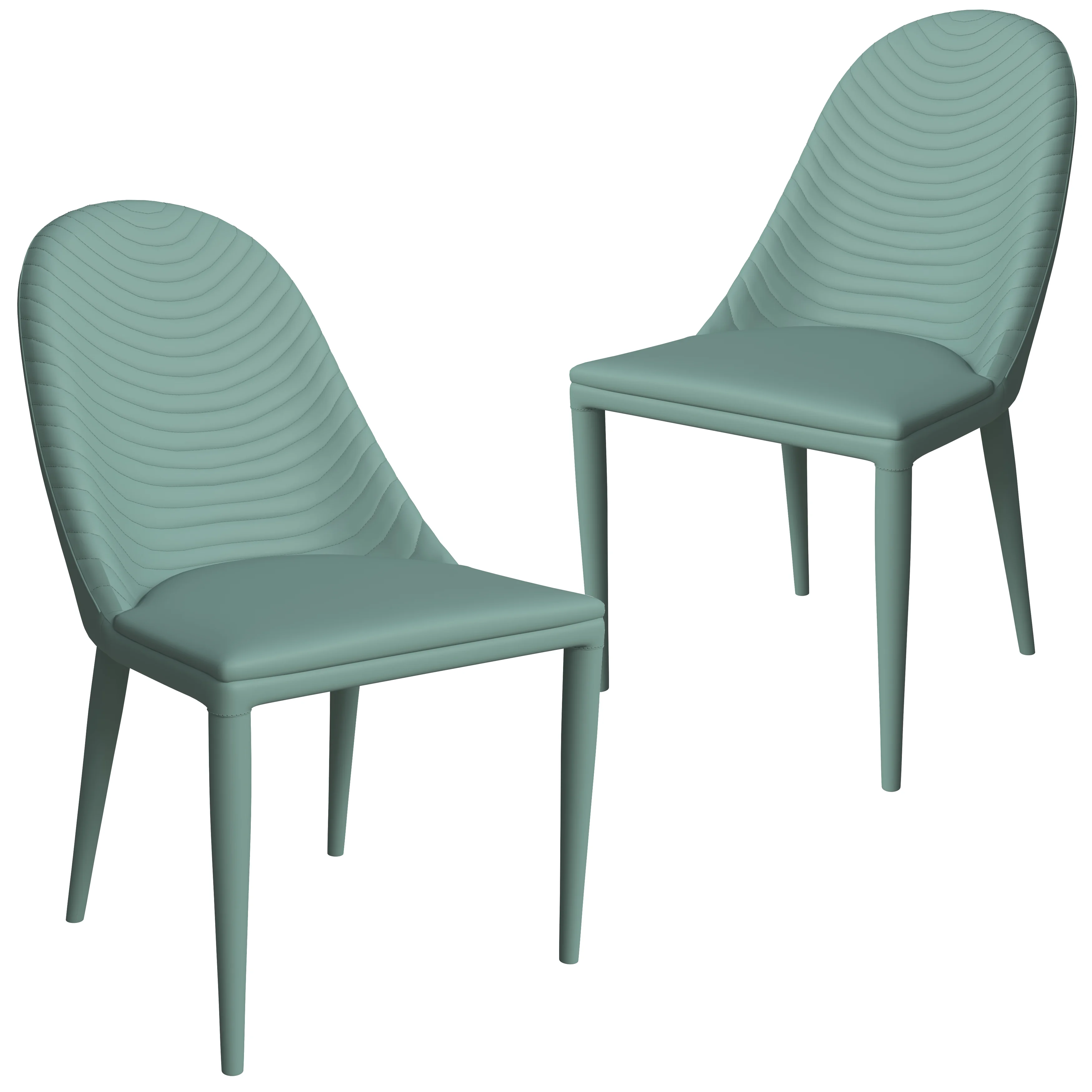 Seville Collection Modern Dining Chair in Green - Set of 2