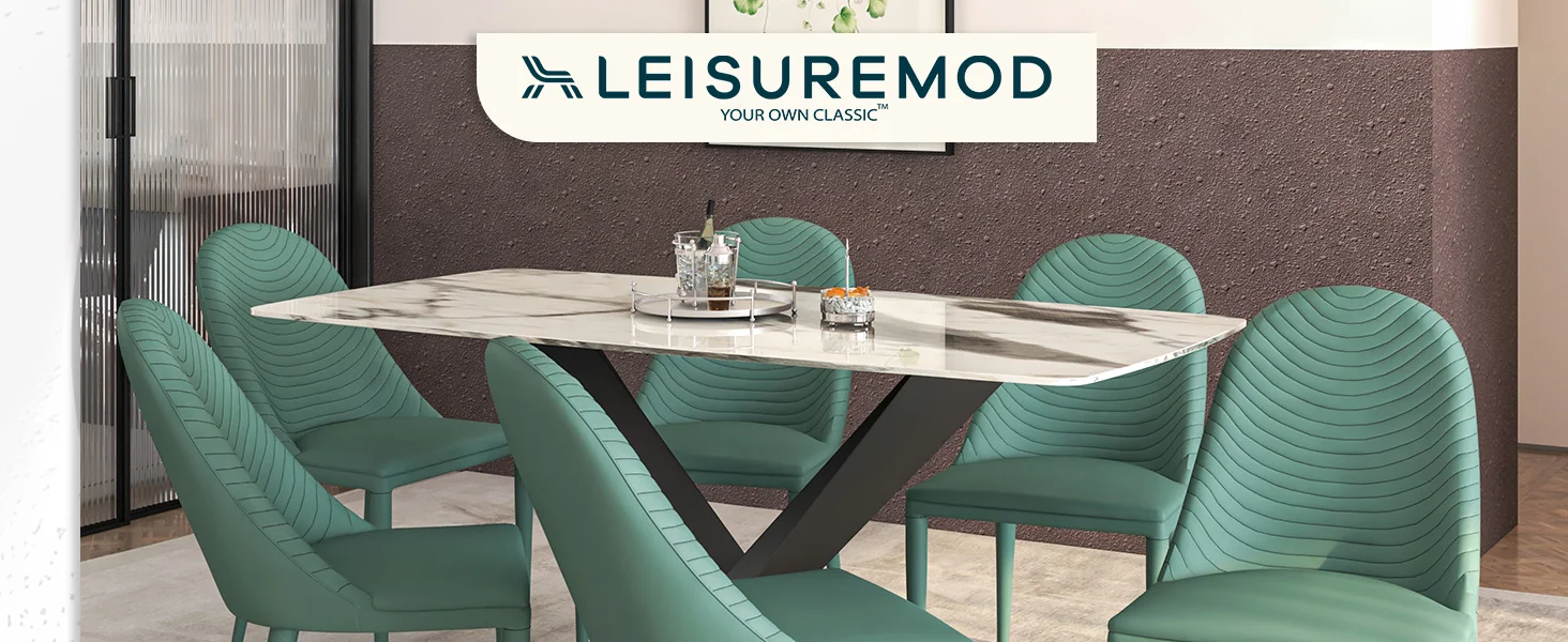 Seville Collection Modern Dining Chair in Green - Set of 2