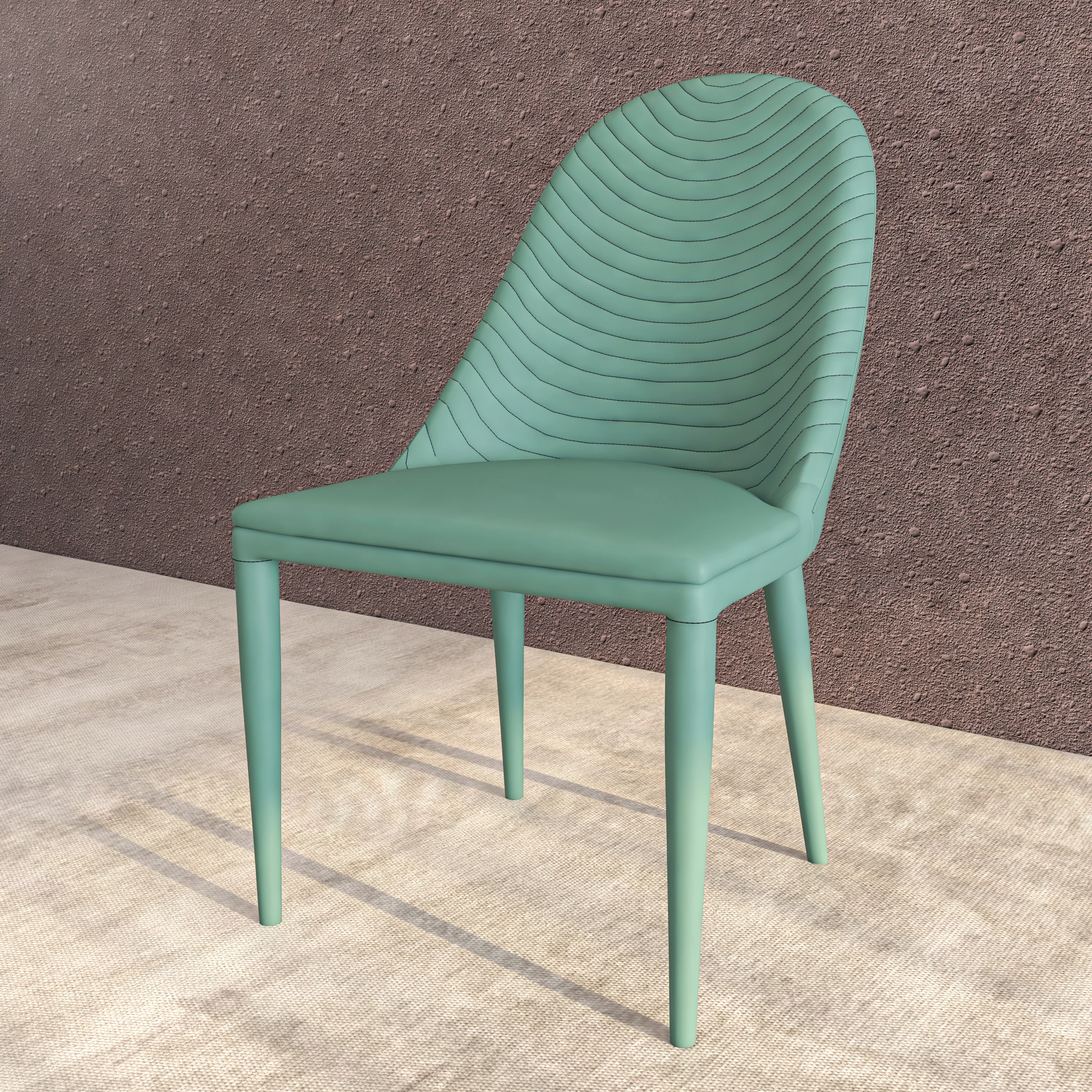 Seville Collection Modern Dining Chair in Green - Set of 2