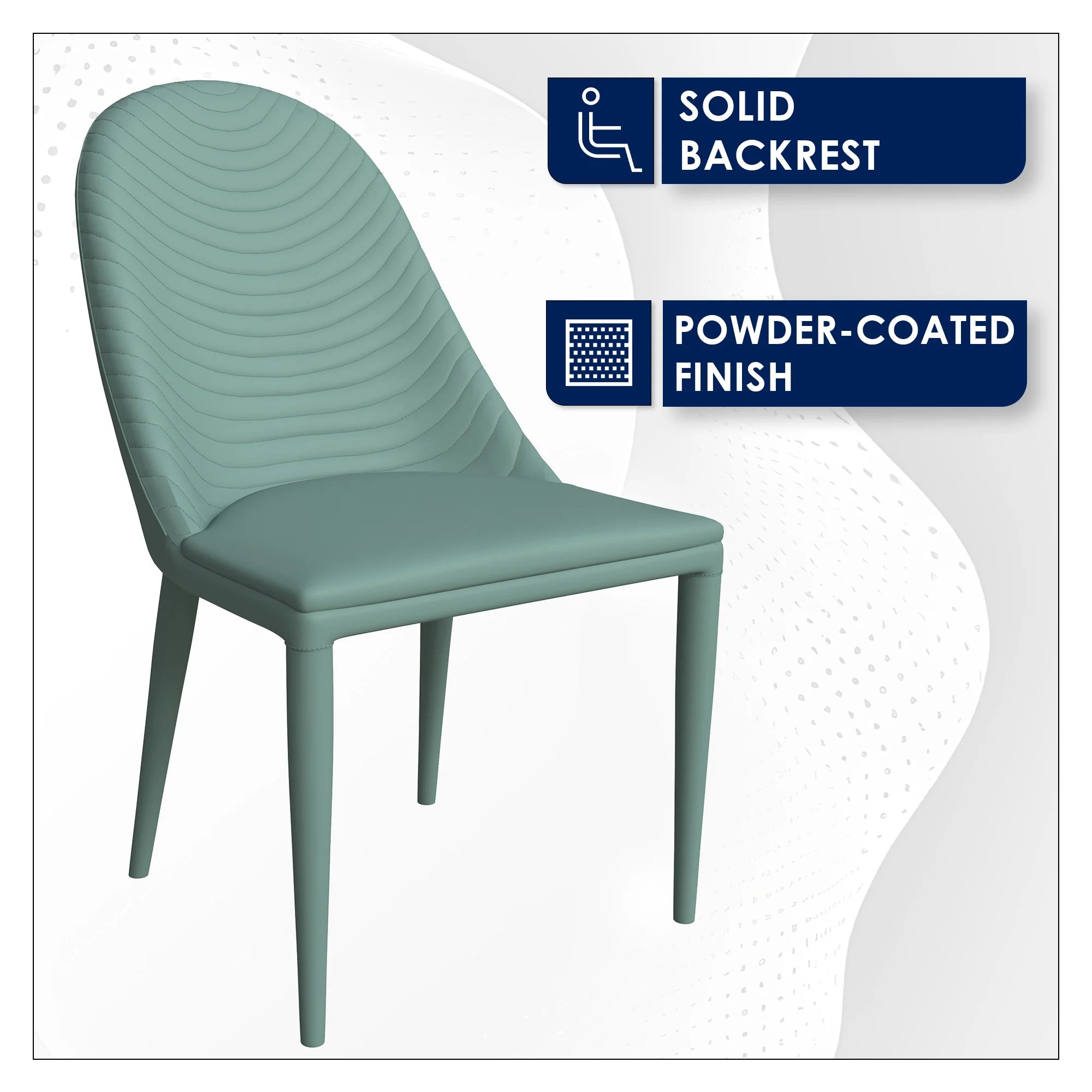Seville Collection Modern Dining Chair in Green - Set of 4