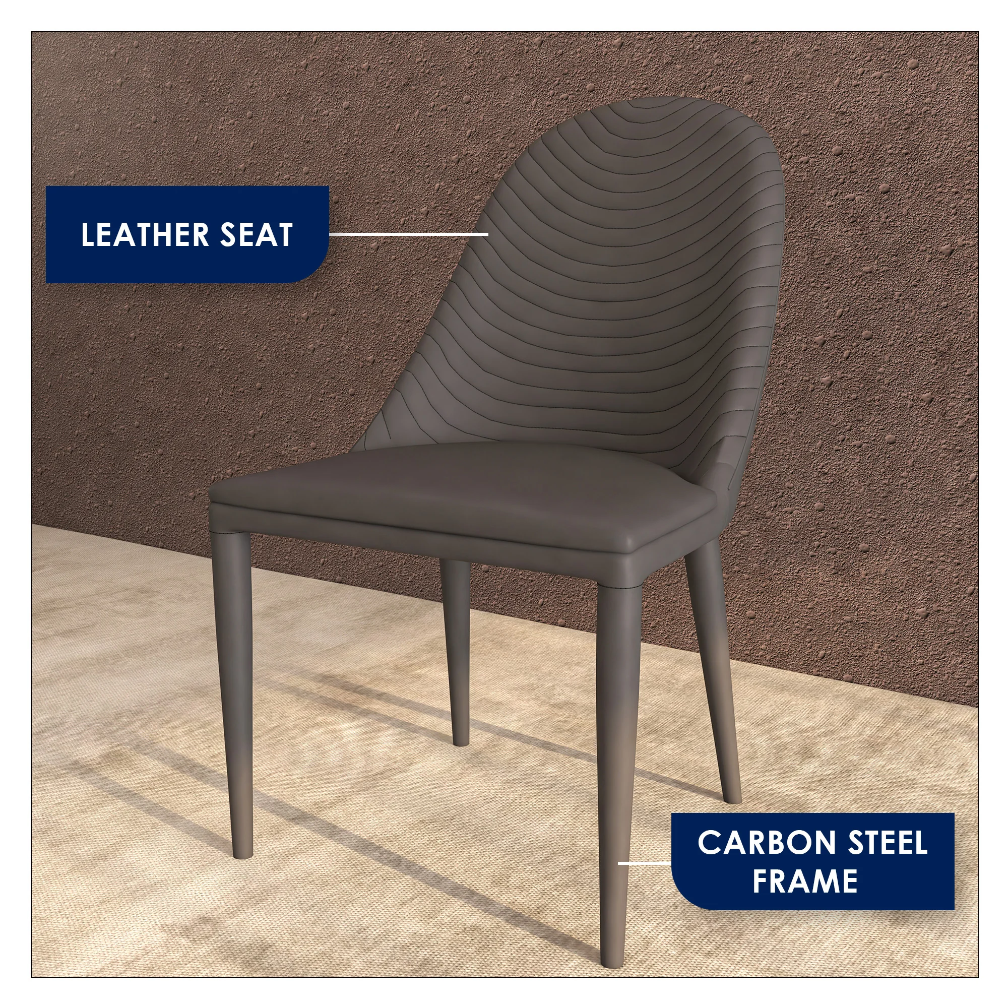 Seville Collection Modern Dining Chair in Grey