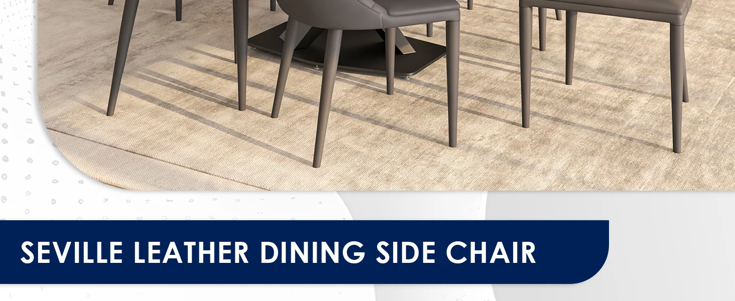 Seville Collection Modern Dining Chair in Grey - Set of 2