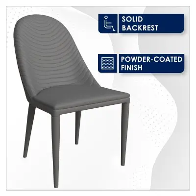 Seville Collection Modern Dining Chair in Grey - Set of 4