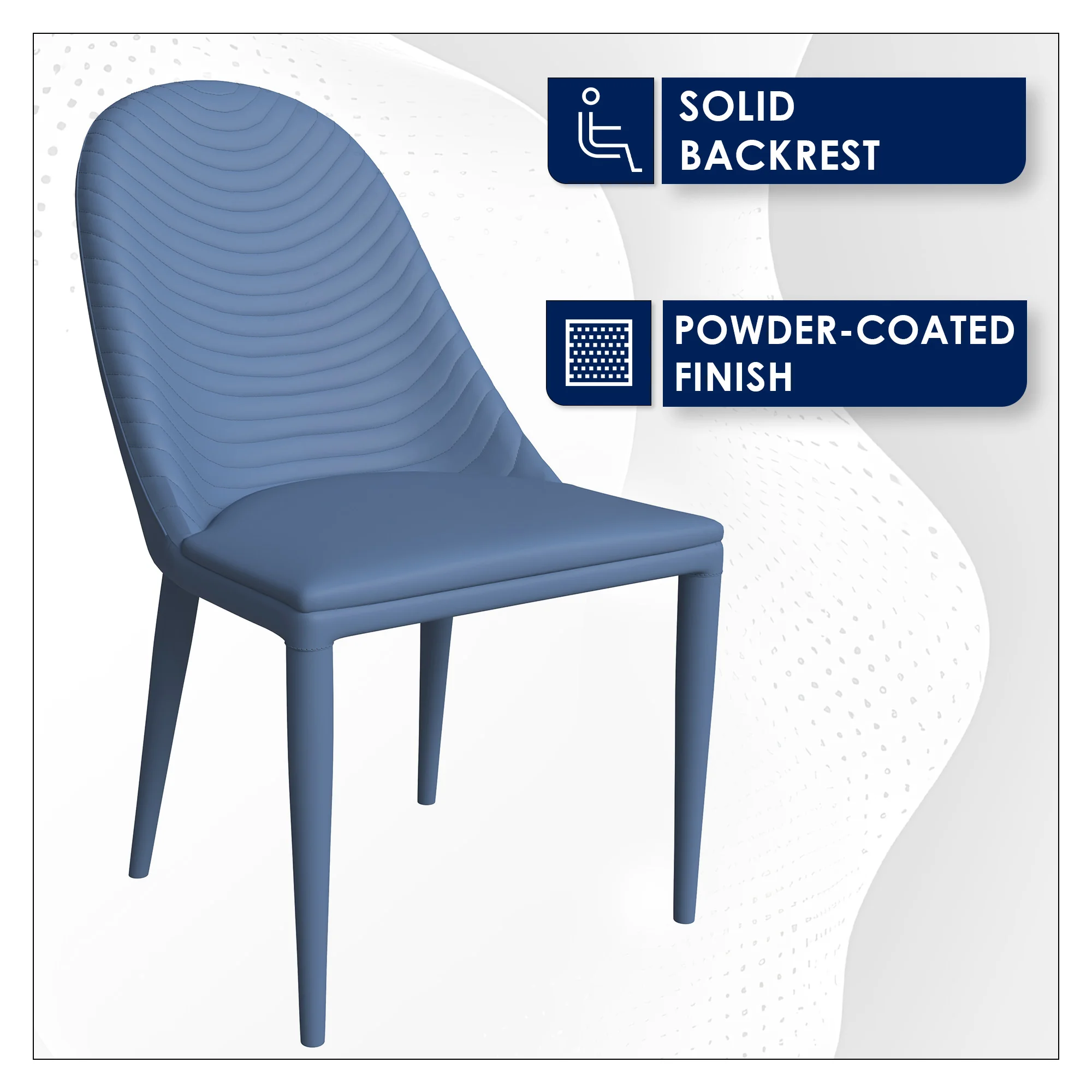 Seville Collection Modern Dining Chair in Navy Blue