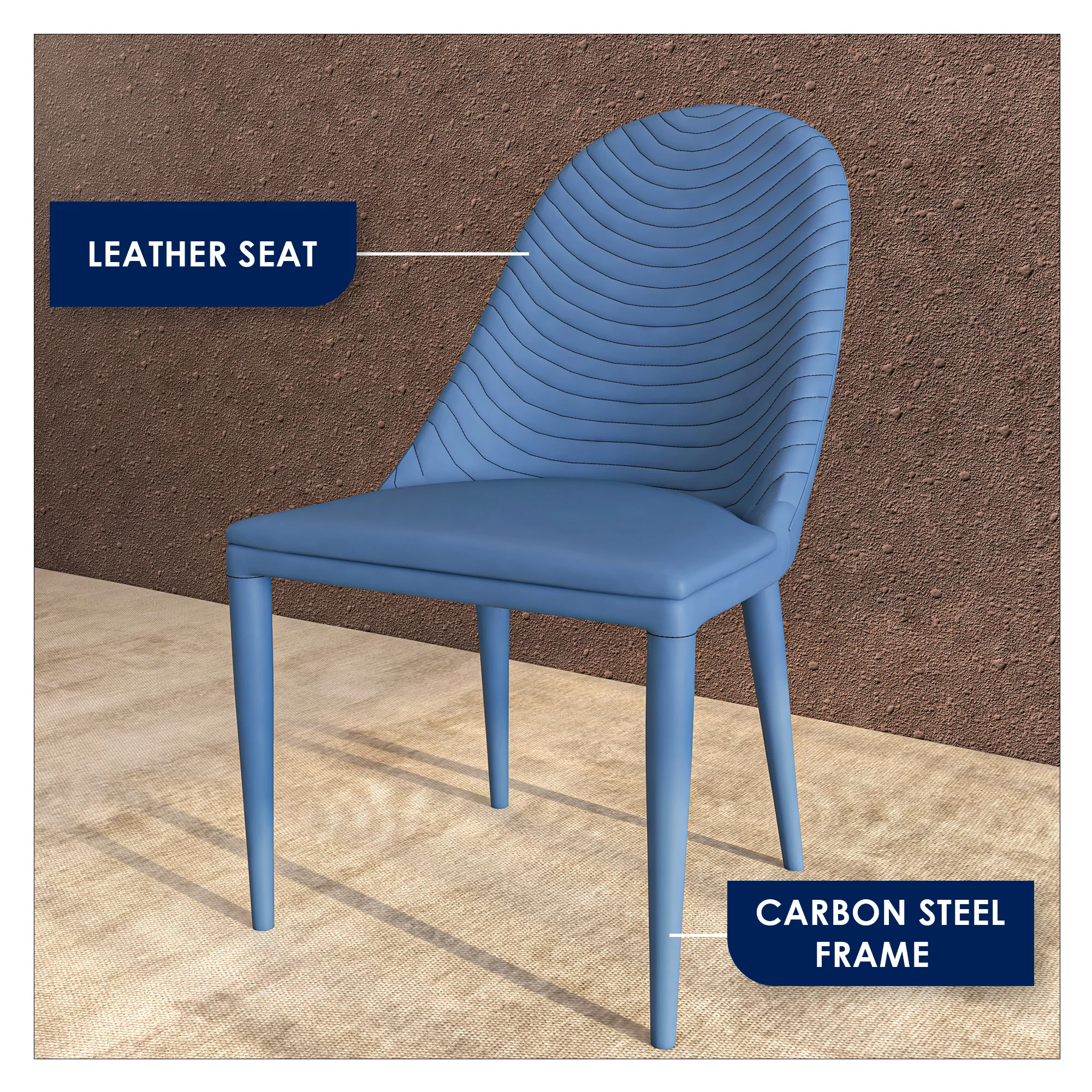 Seville Collection Modern Dining Chair in Navy Blue