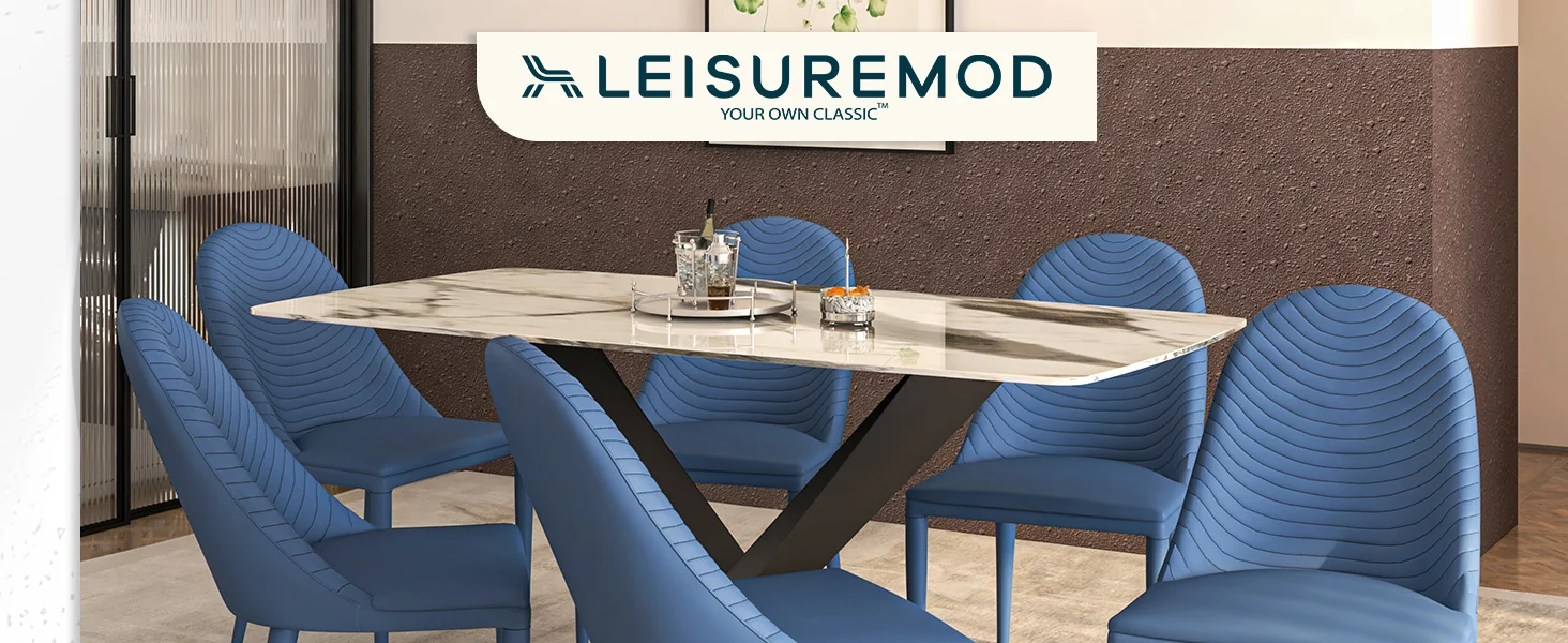 Seville Collection Modern Dining Chair in Navy Blue