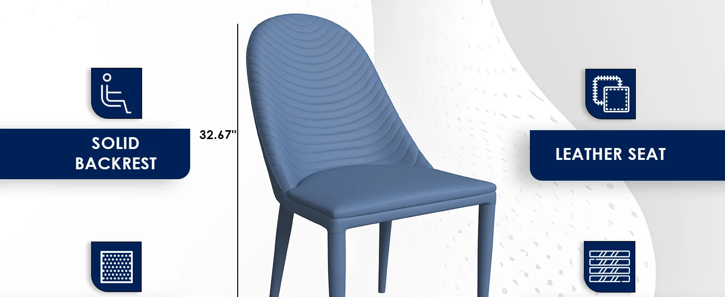 Seville Collection Modern Dining Chair in Navy Blue