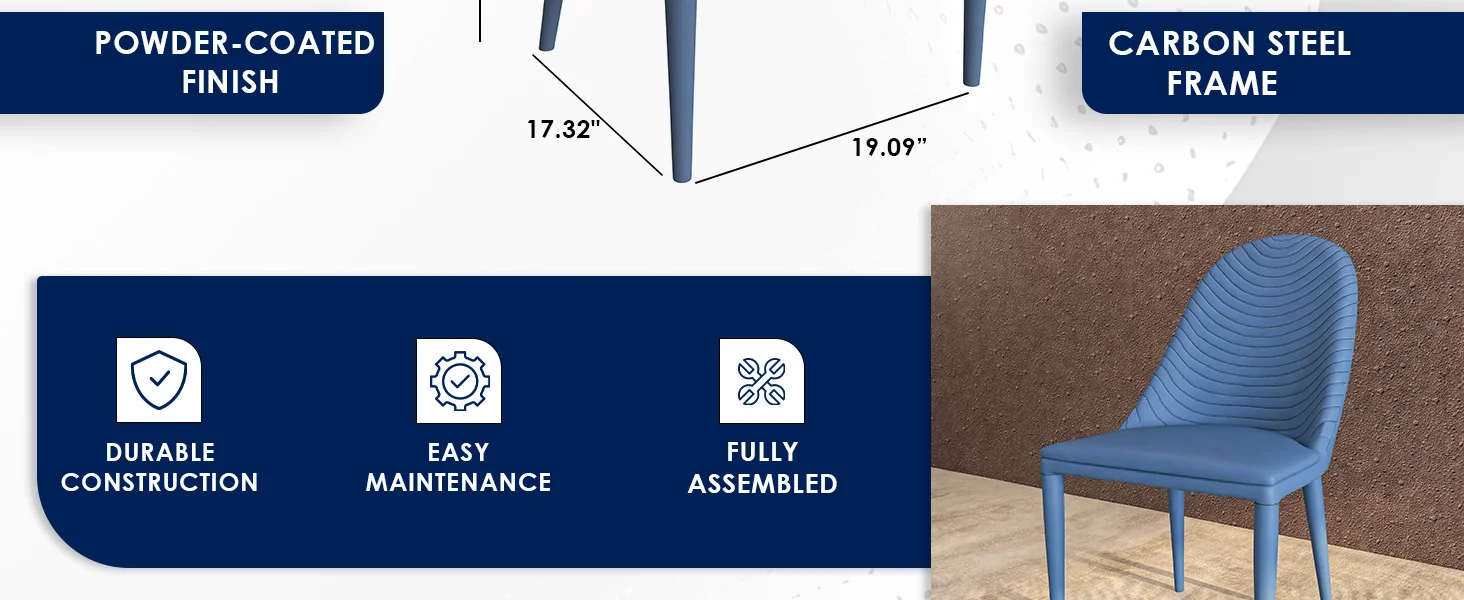 Seville Collection Modern Dining Chair in Navy Blue