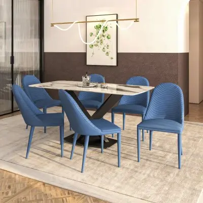 Seville Collection Modern Dining Chair in Navy Blue