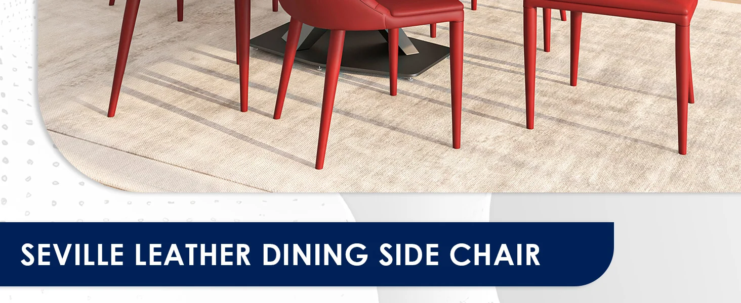 Seville Collection Modern Dining Chair in Red - Set of 4