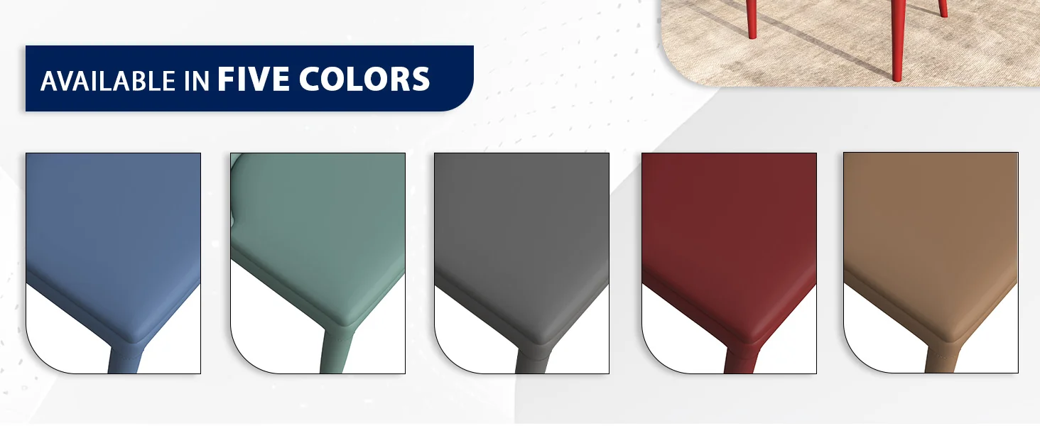 Seville Collection Modern Dining Chair in Red - Set of 4