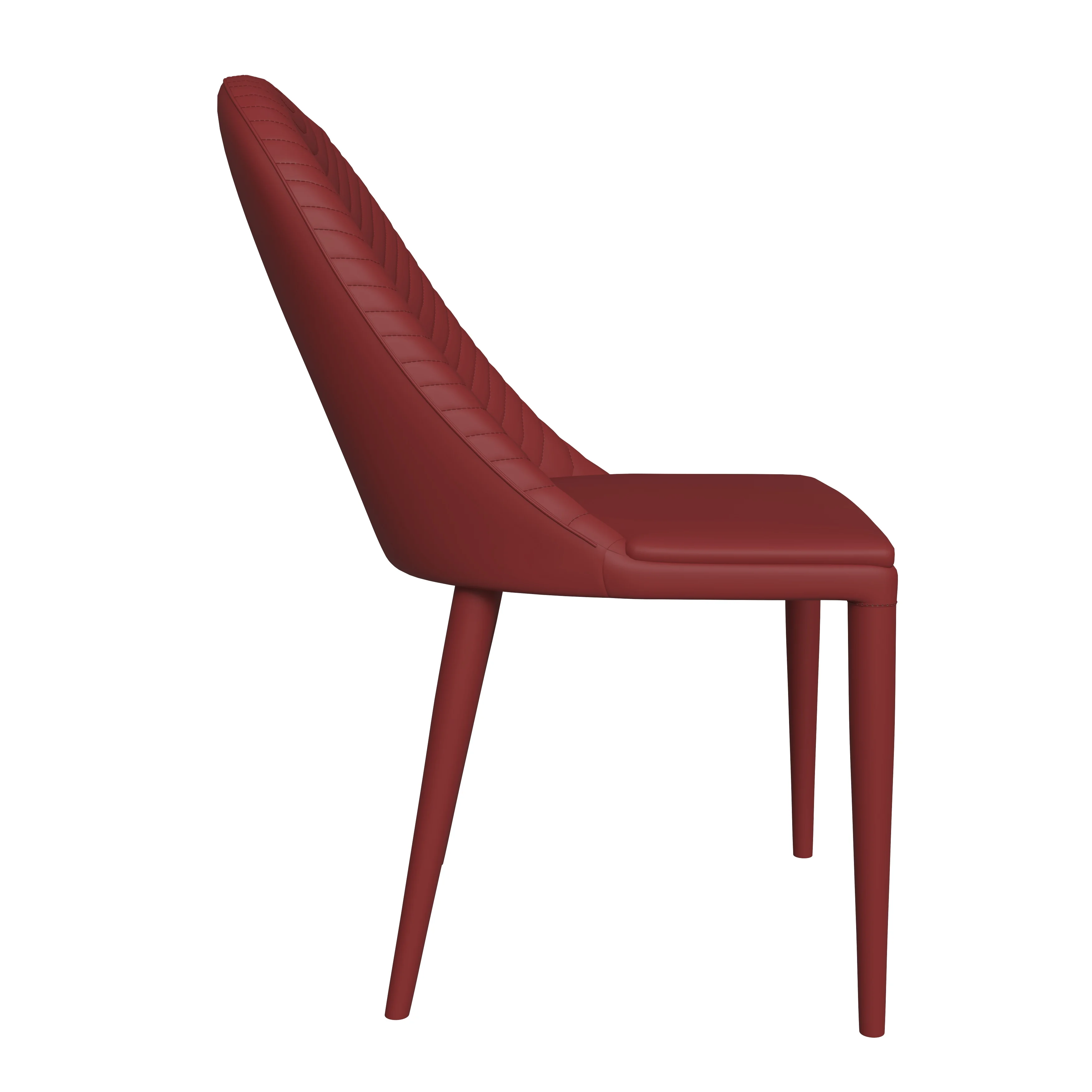 Seville Collection Modern Dining Chair in Red - Set of 4