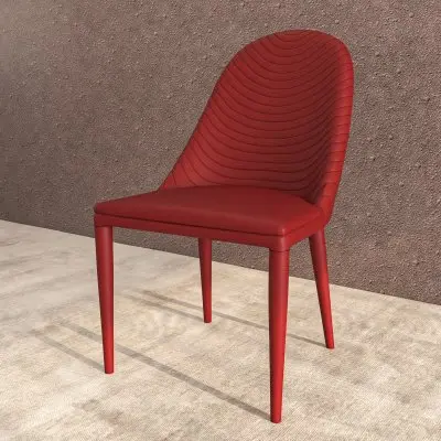 Seville Collection Modern Dining Chair in Red - Set of 4