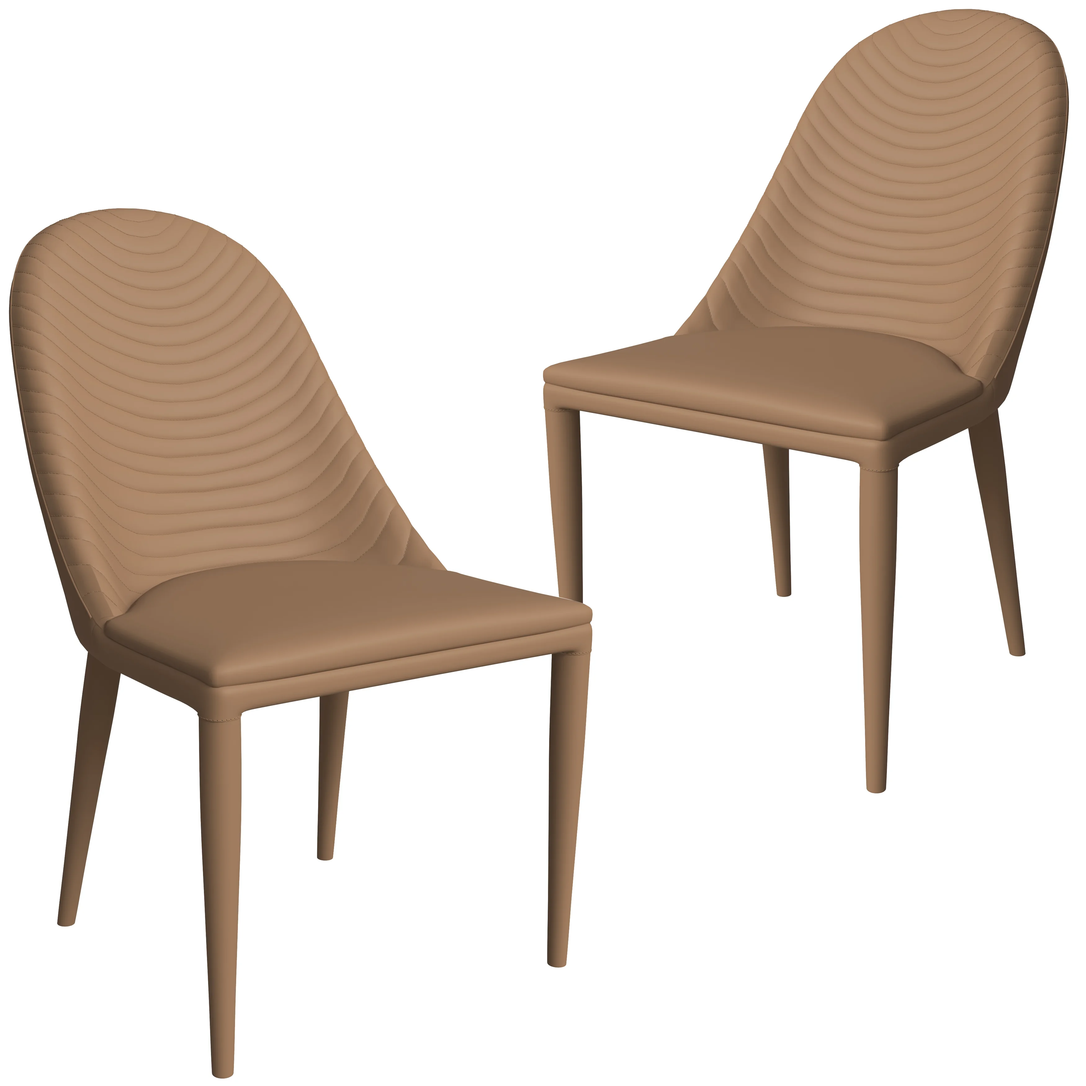Seville Collection Modern Dining Chair in Toupe - Set of 2
