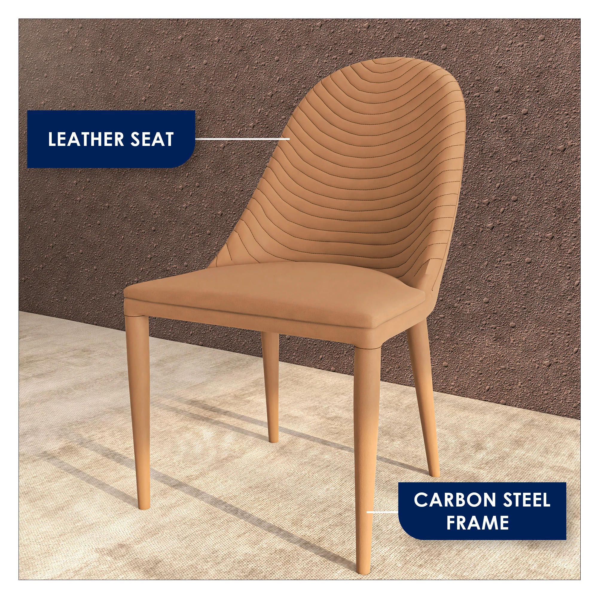 Seville Collection Modern Dining Chair in Toupe - Set of 2