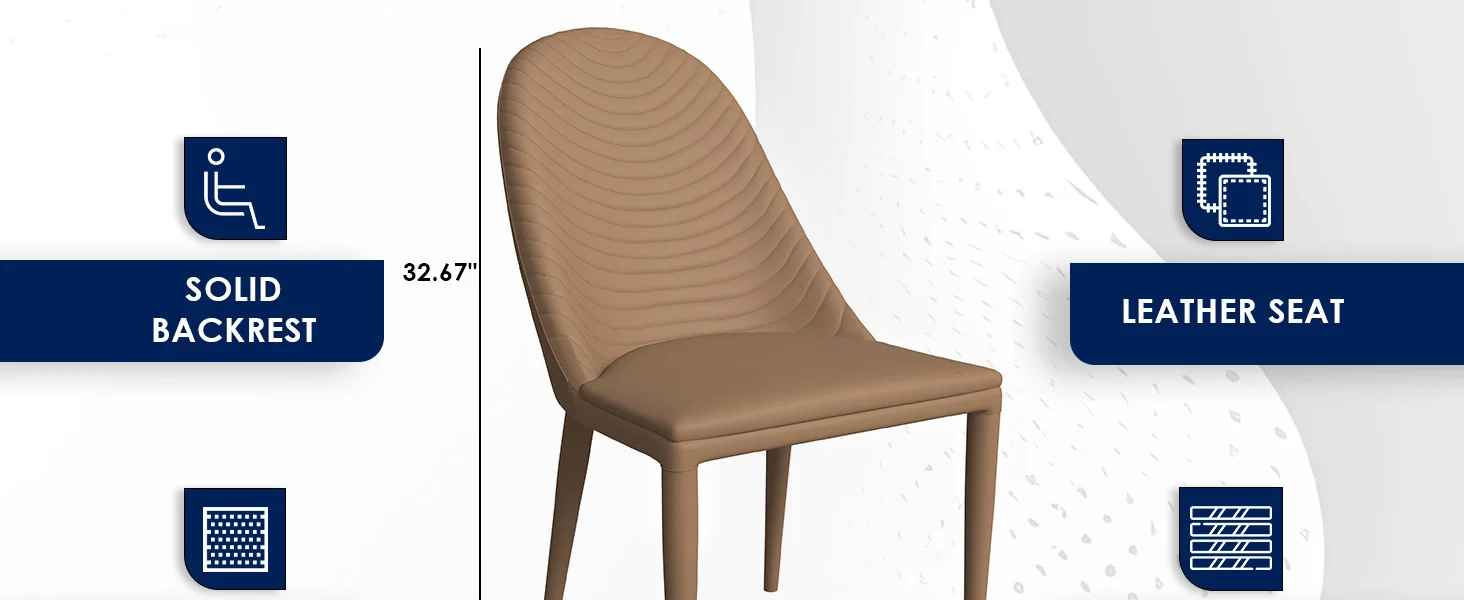 Seville Collection Modern Dining Chair in Toupe - Set of 4