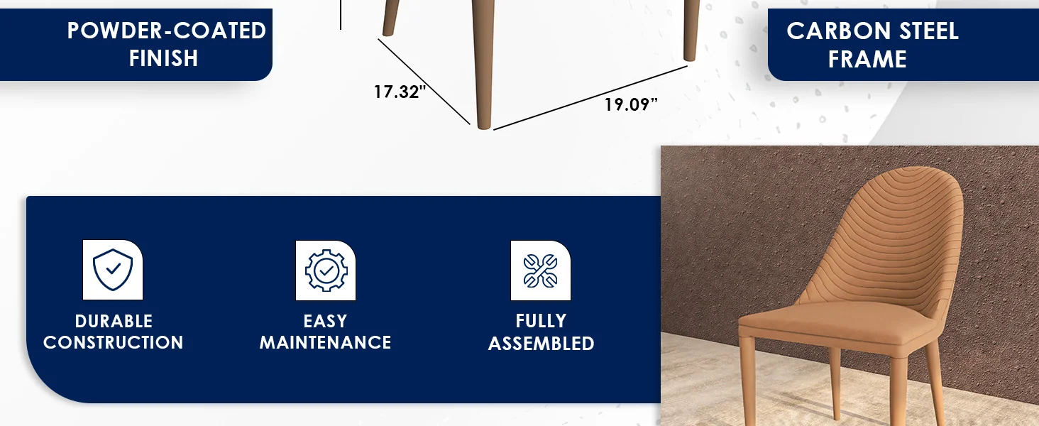 Seville Collection Modern Dining Chair in Toupe - Set of 4