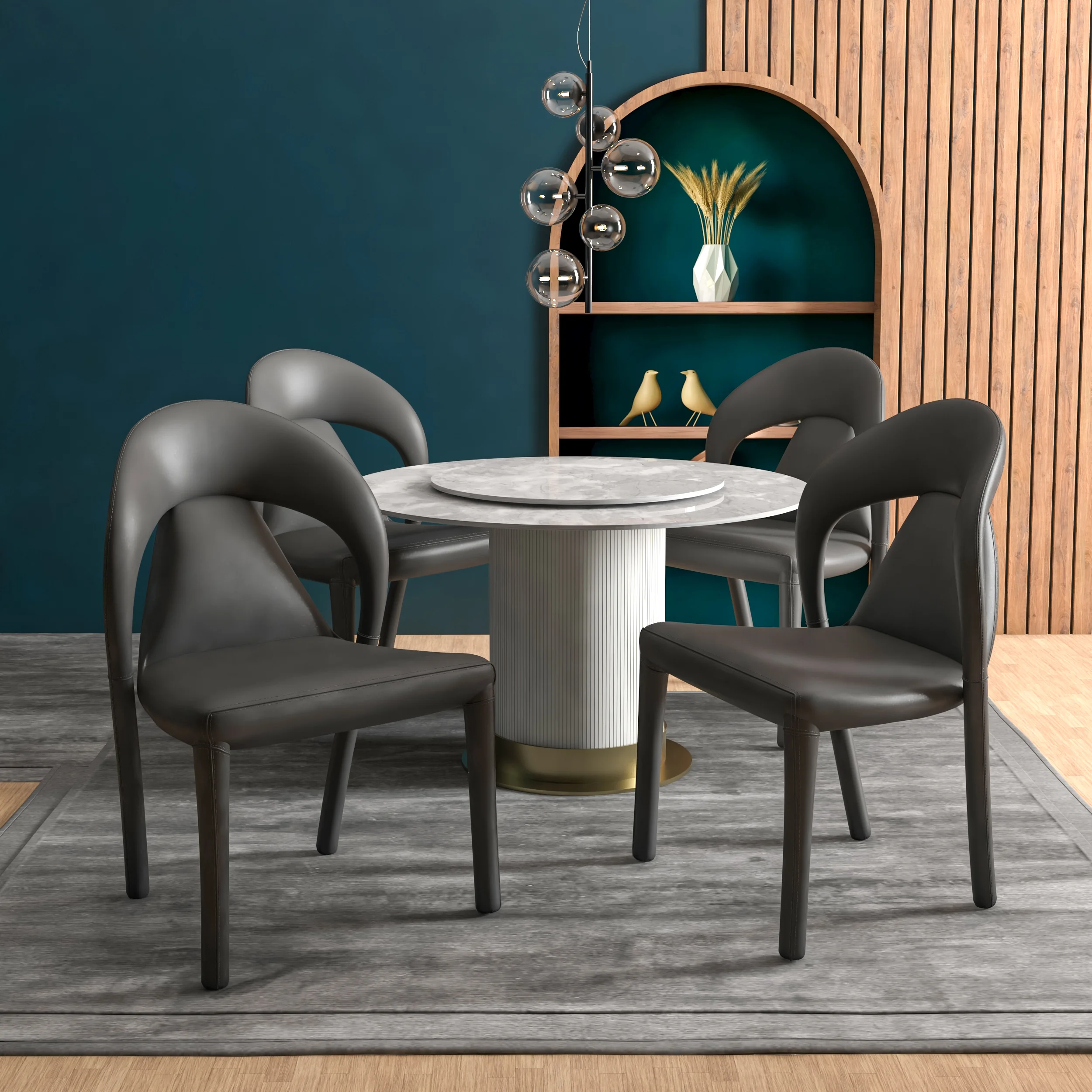 Solace Series Modern Dining Chair in Black