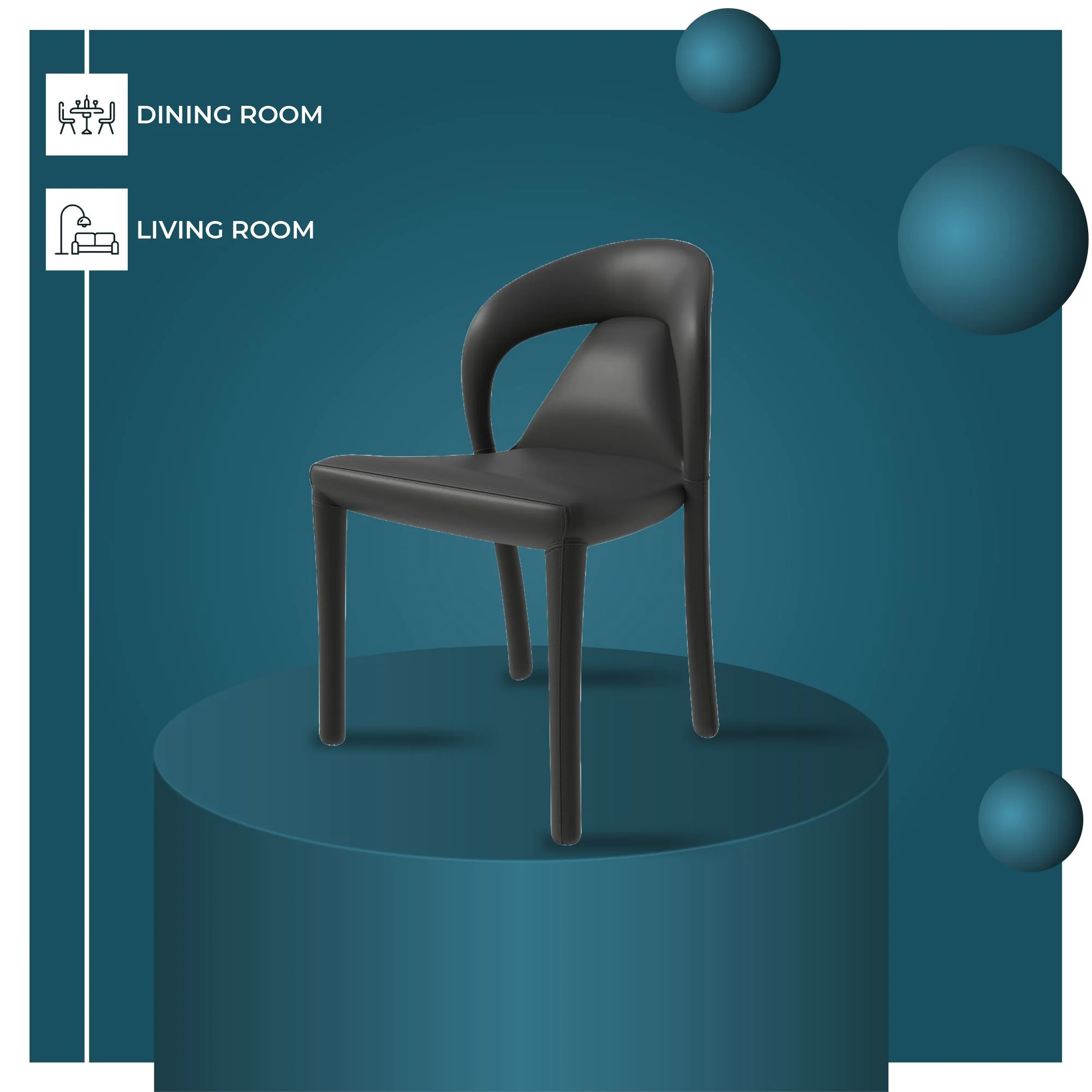 Solace Series Modern Dining Chair in Black Set of 2