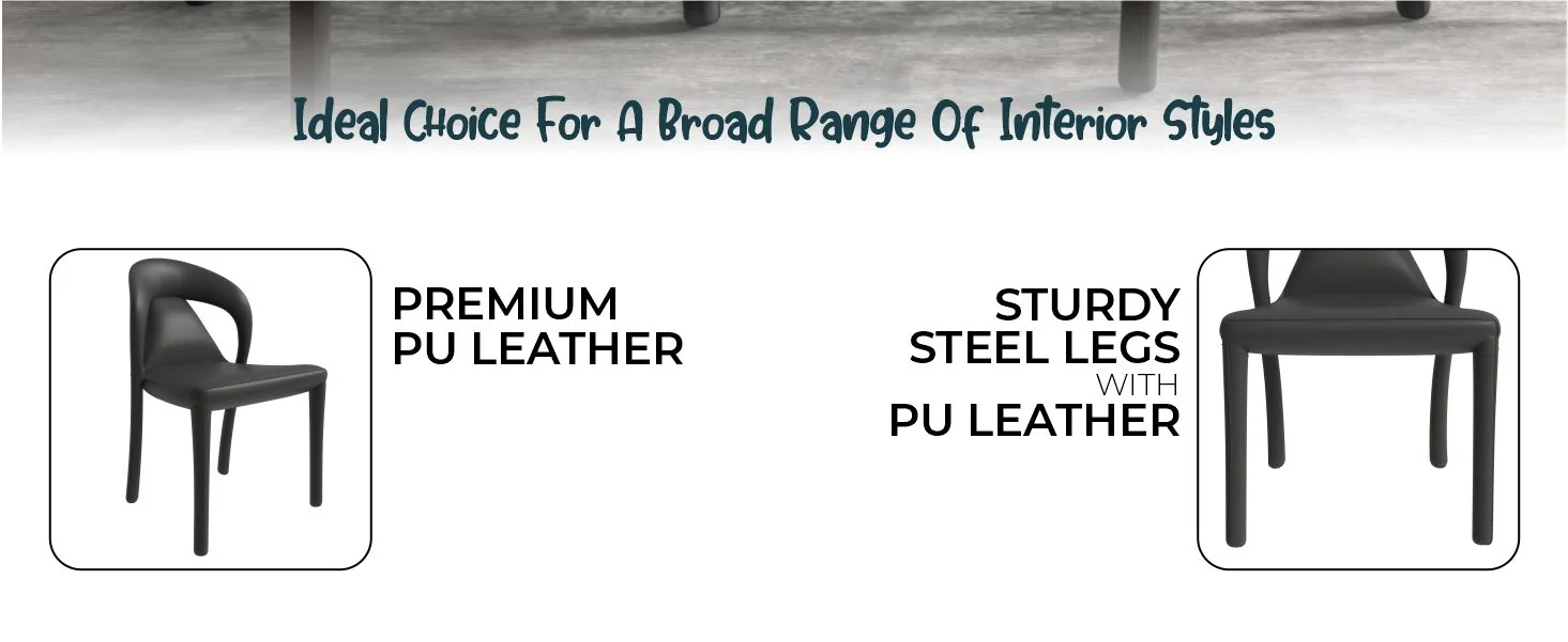 Solace Series Modern Dining Chair in Black Set of 2