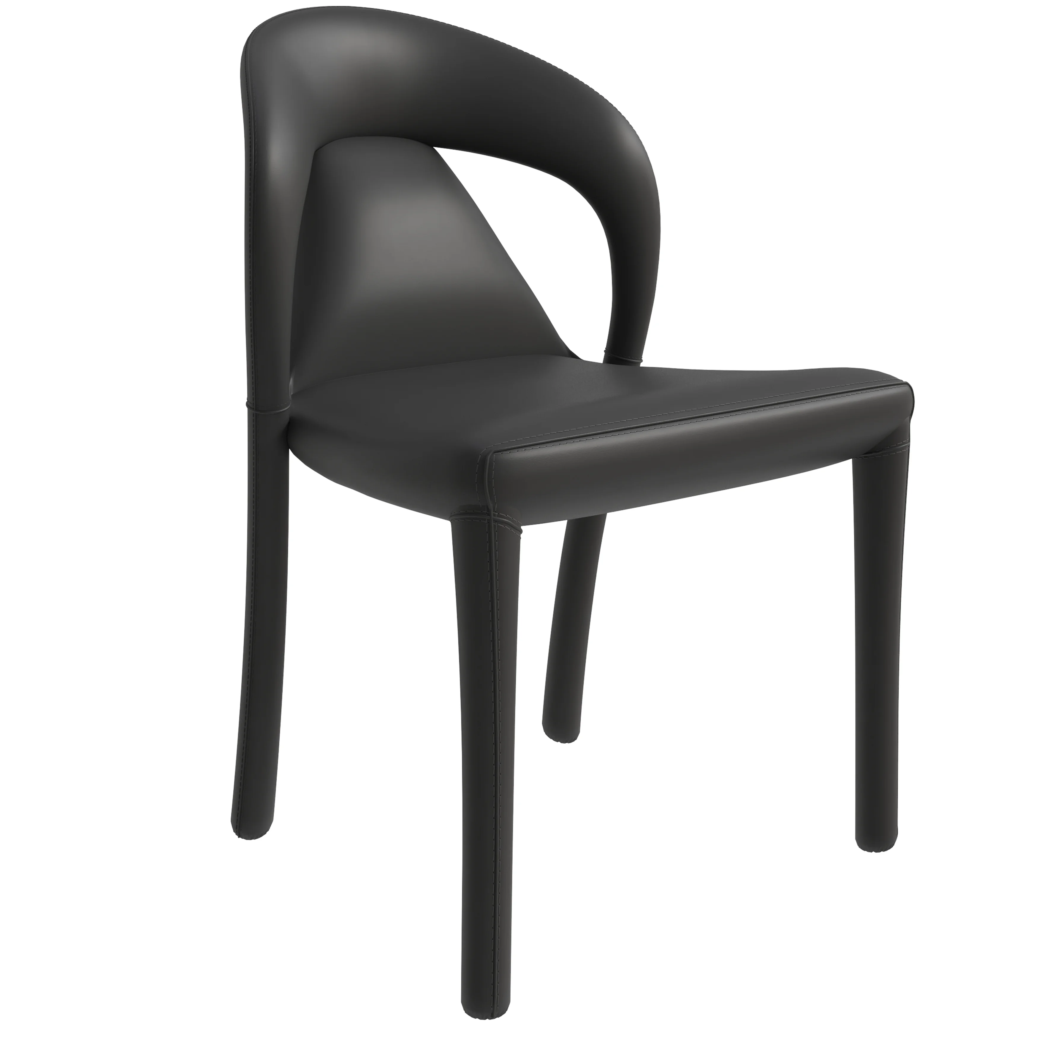 Solace Series Modern Dining Chair in Black Set of 4