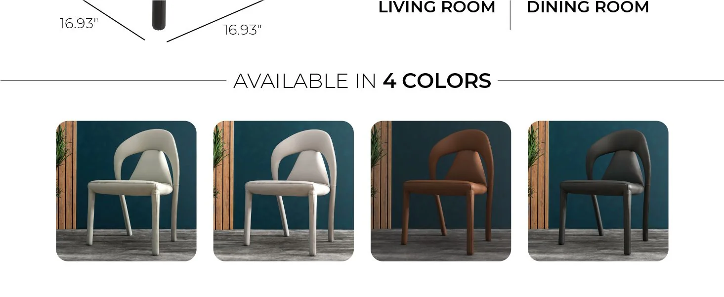 Solace Series Modern Dining Chair in Black Set of 4