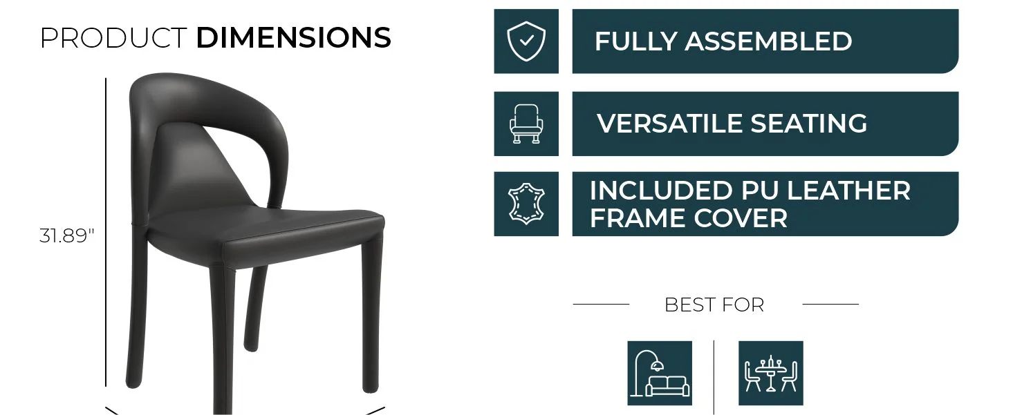 Solace Series Modern Dining Chair in Black Set of 4