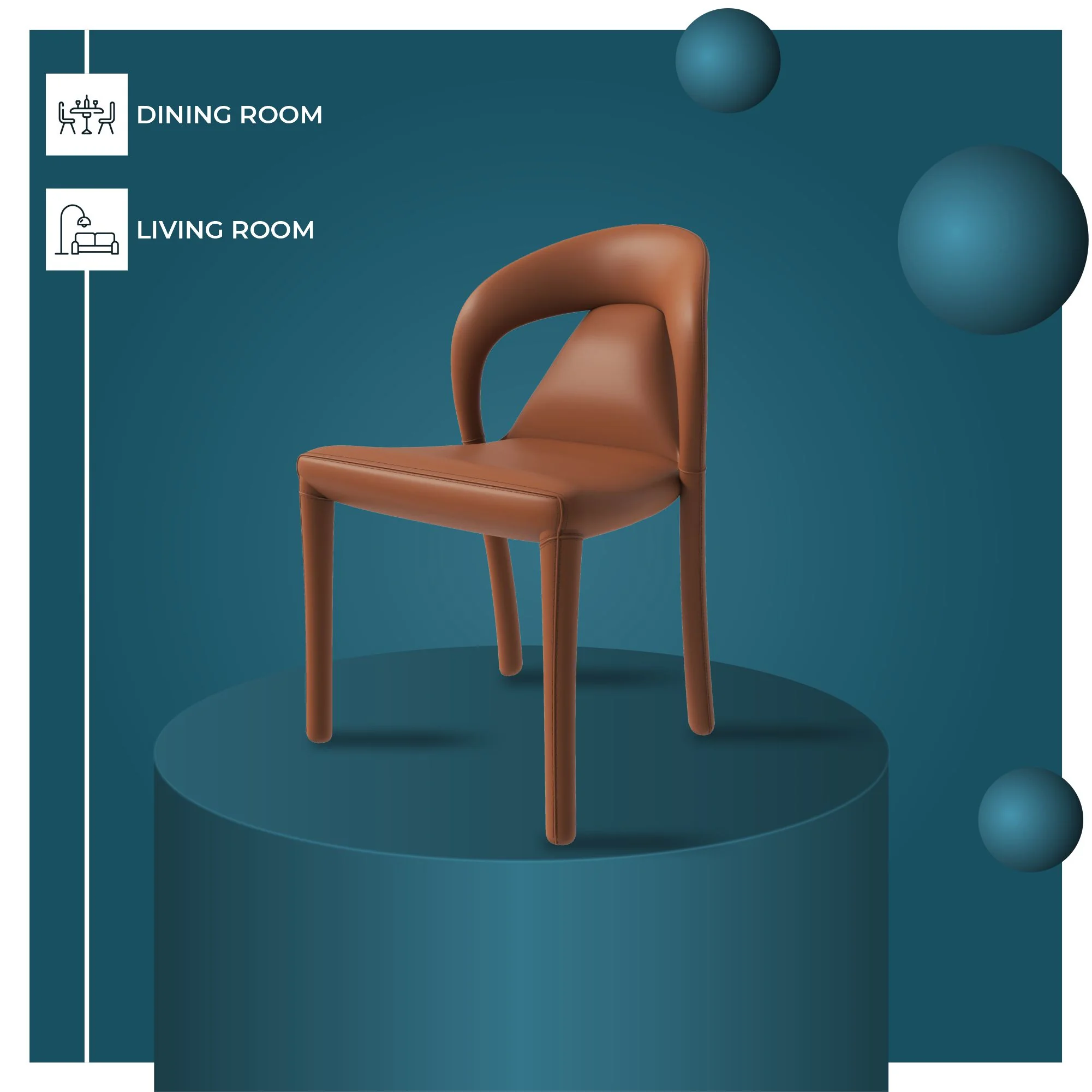 Solace Series Modern Dining Chair in Brown Set of 2