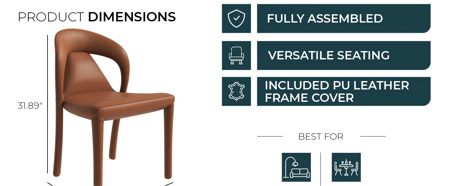 Solace Series Modern Dining Chair in Brown Set of 4