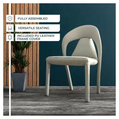 Solace Series Modern Dining Chair in Light Grey Set of 2