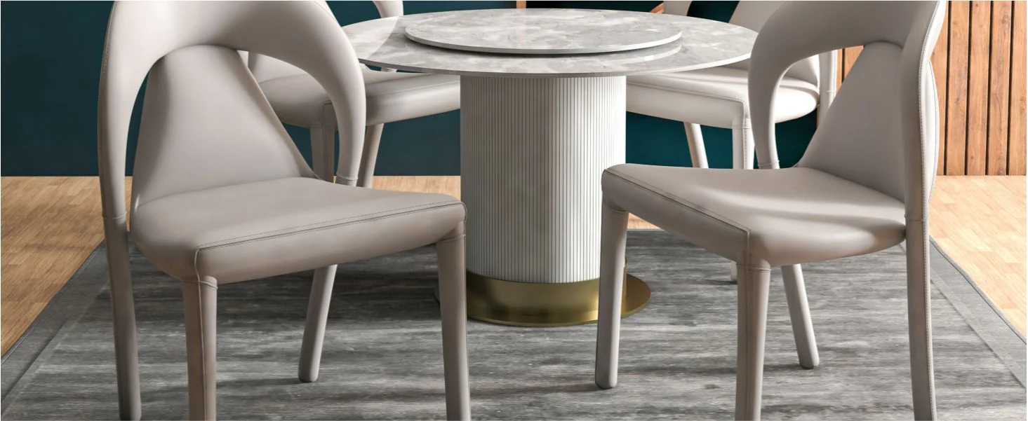 Solace Series Modern Dining Chair in Light Grey Set of 4