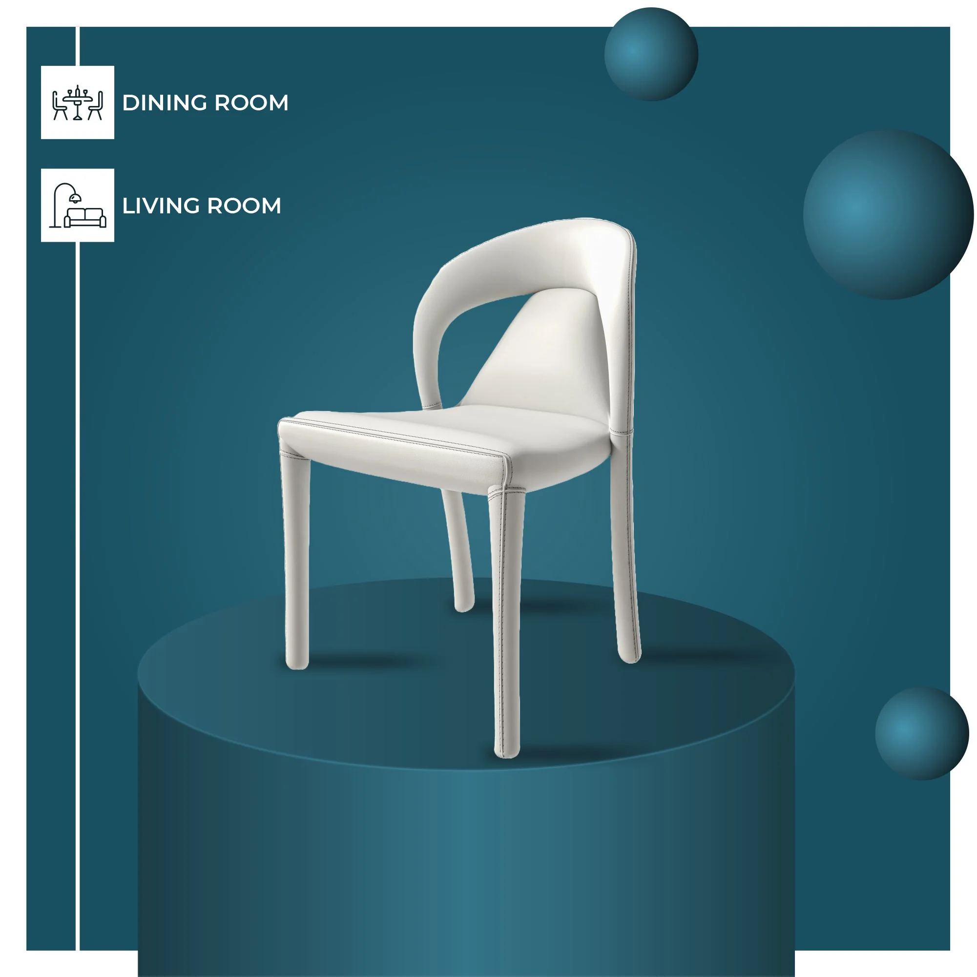 Solace Series Modern Dining Chair in White