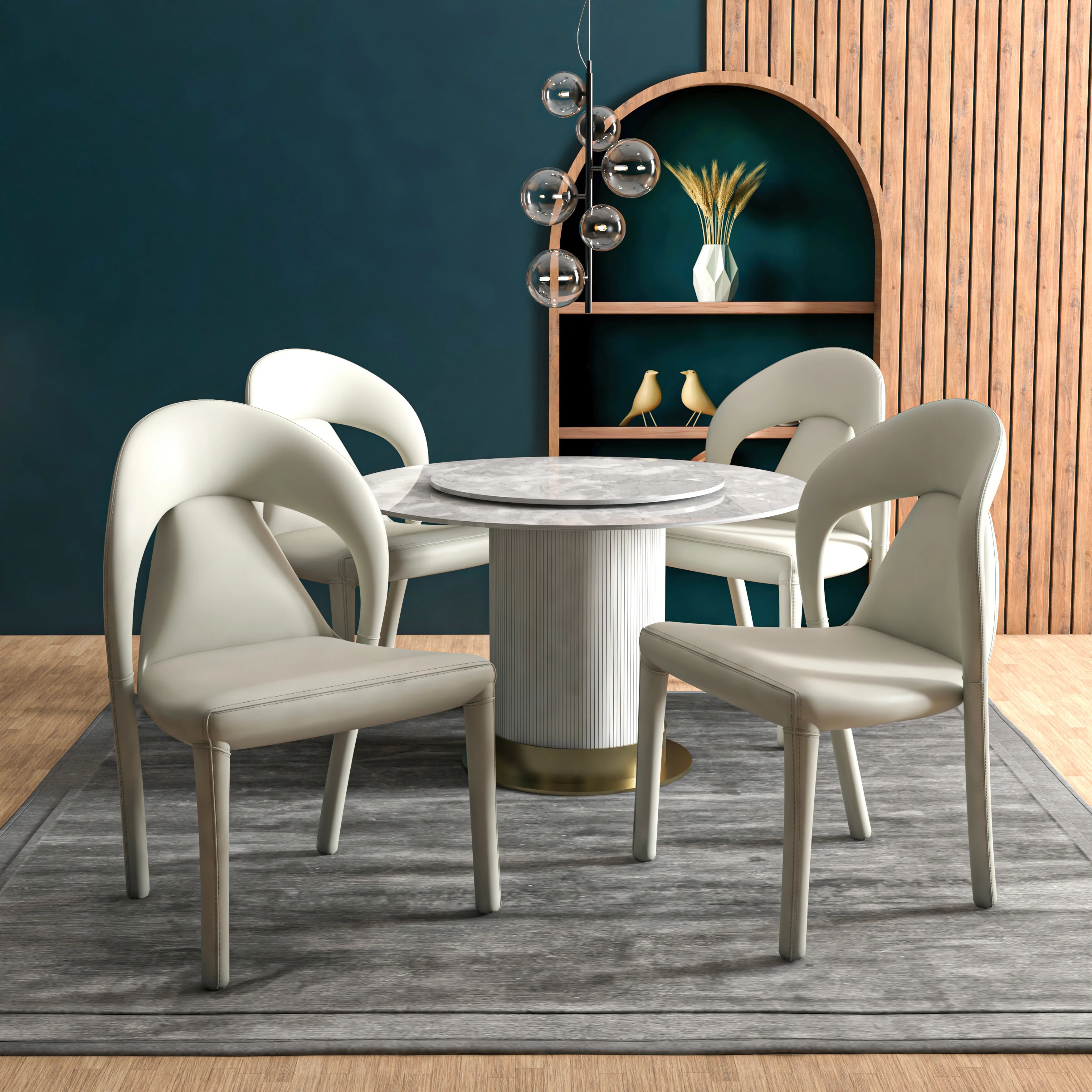 Solace Series Modern Dining Chair in White Set of 2