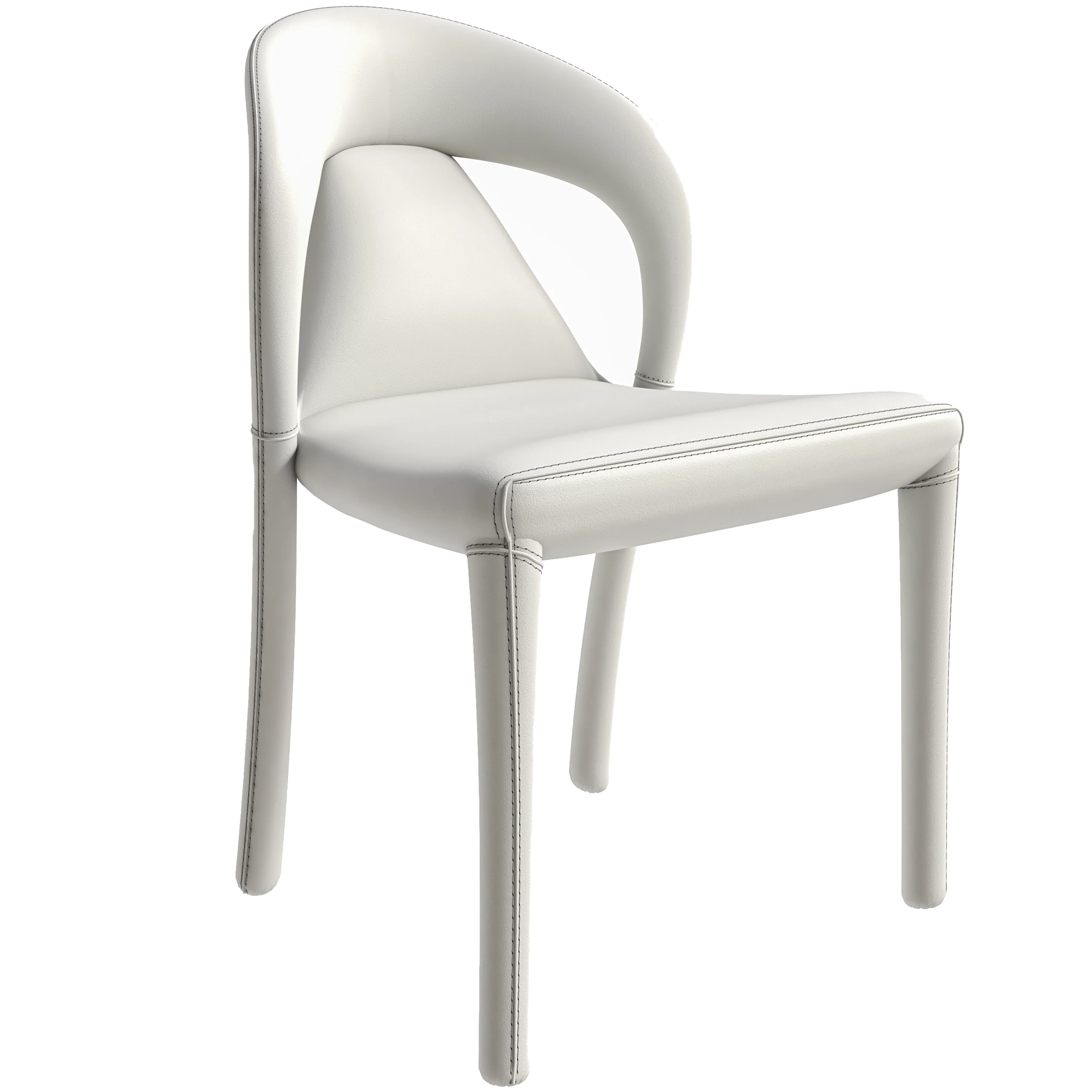 Solace Series Modern Dining Chair in White Set of 4