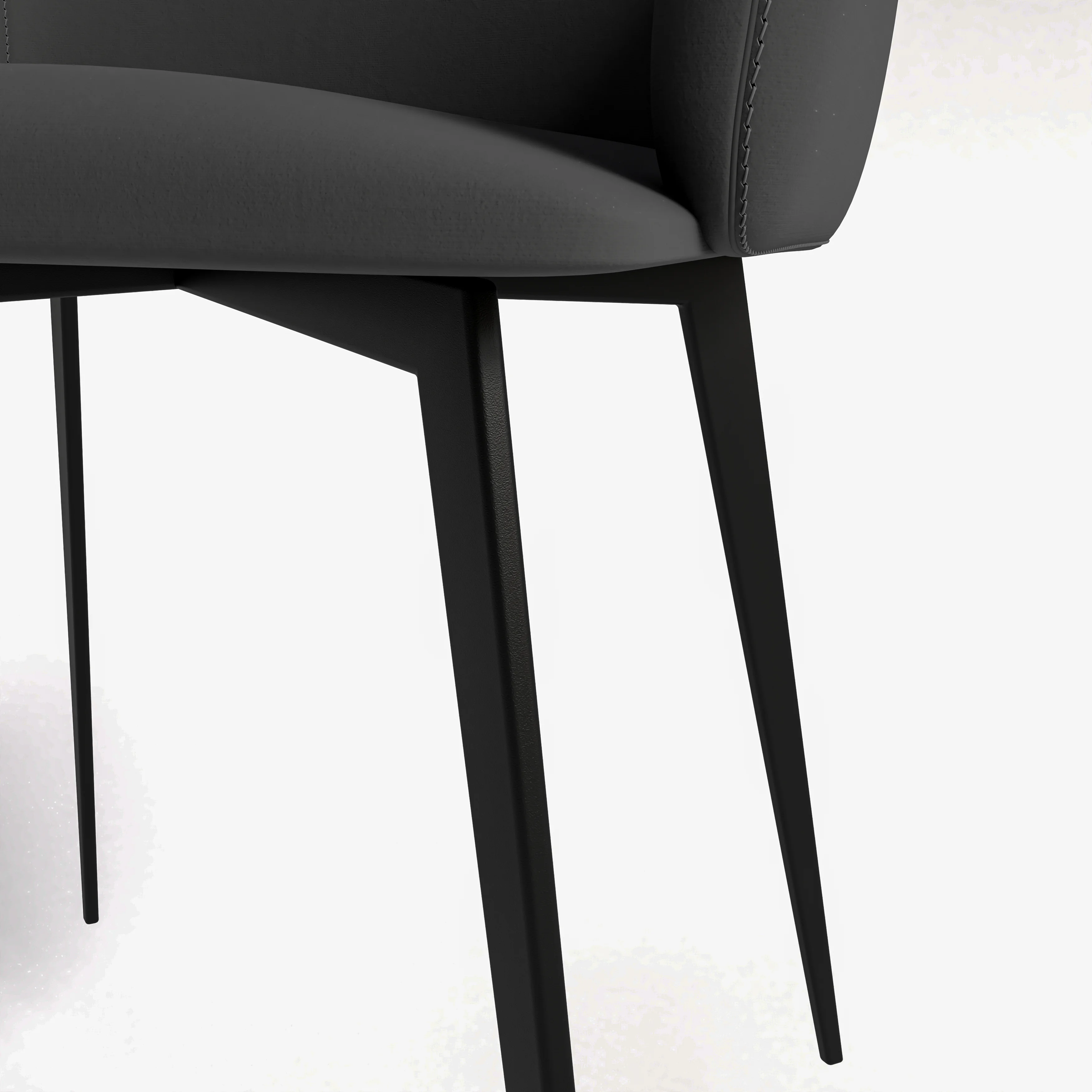Sonnet Series Modern Dining Chair in Charcoal Fabric