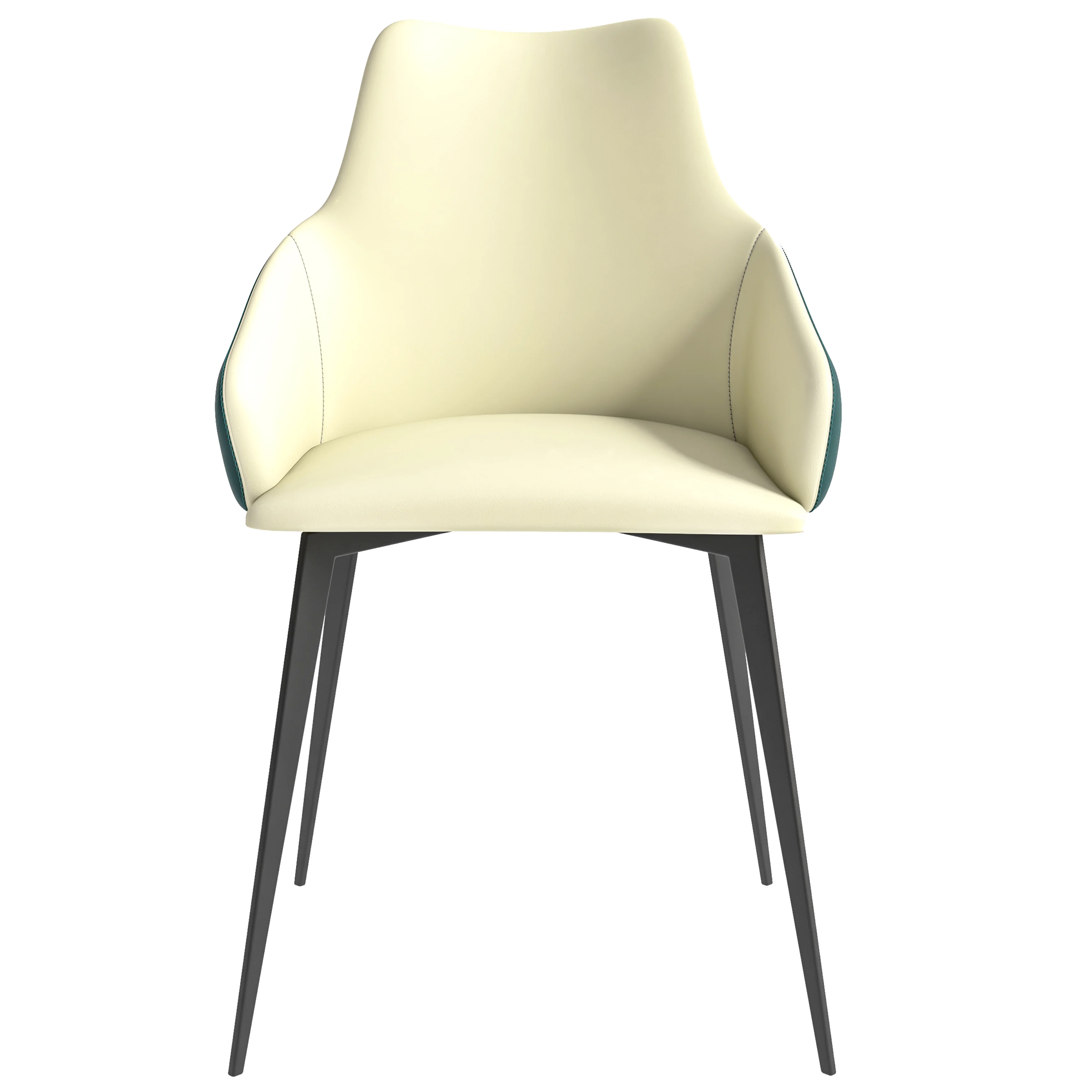 Sonnet Series Modern Dining Chair in Cream/Green