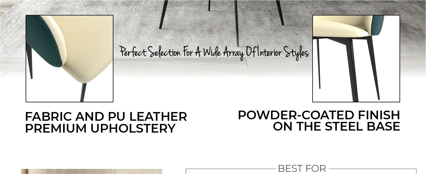 Sonnet Series Modern Dining Chair in Cream/Green