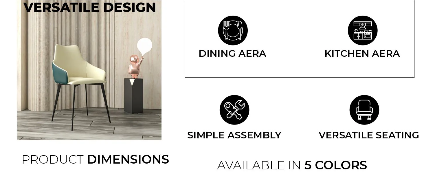 Sonnet Series Modern Dining Chair in Cream/Green - Set of 2