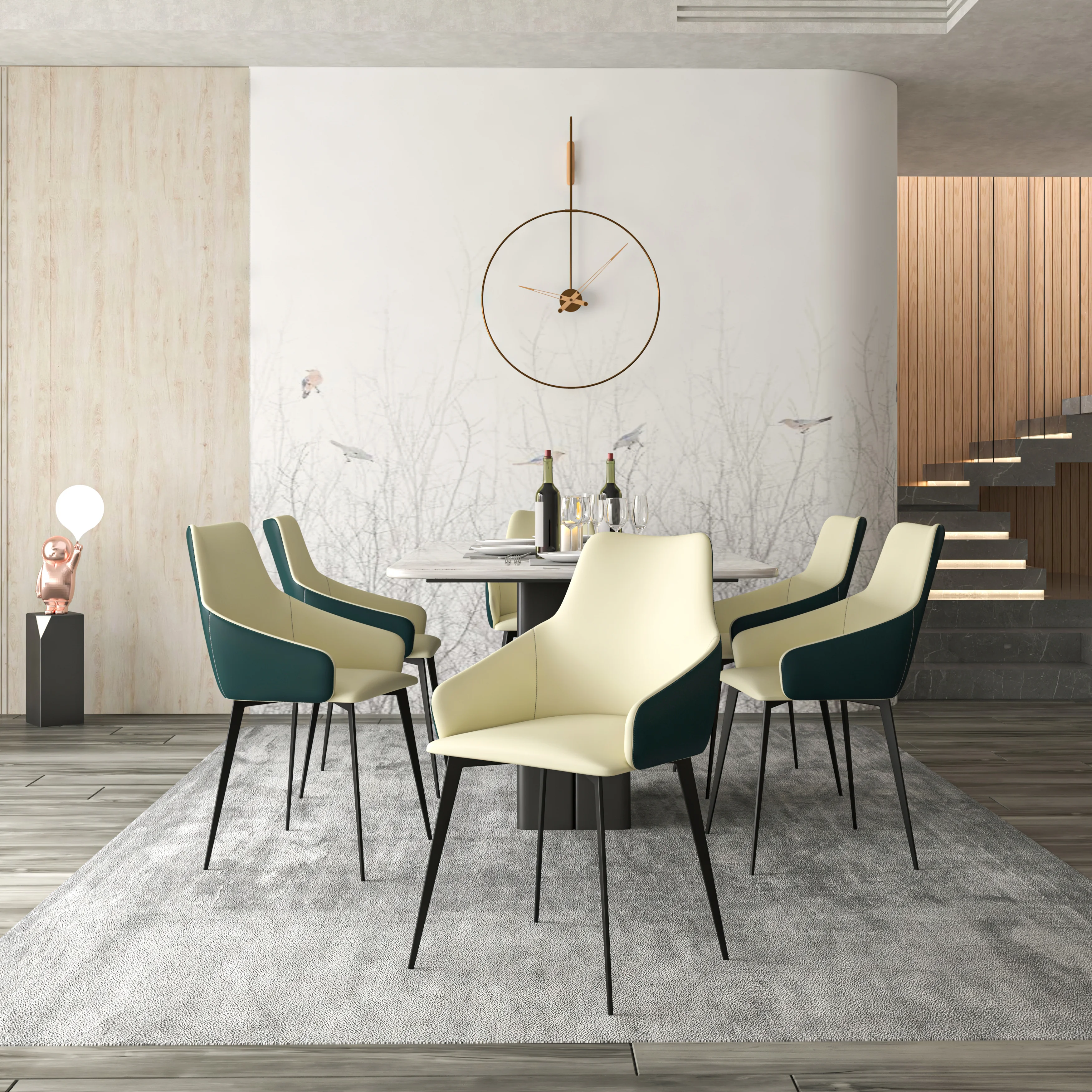 Sonnet Series Modern Dining Chair in Charcoal Fabric - Set of 4