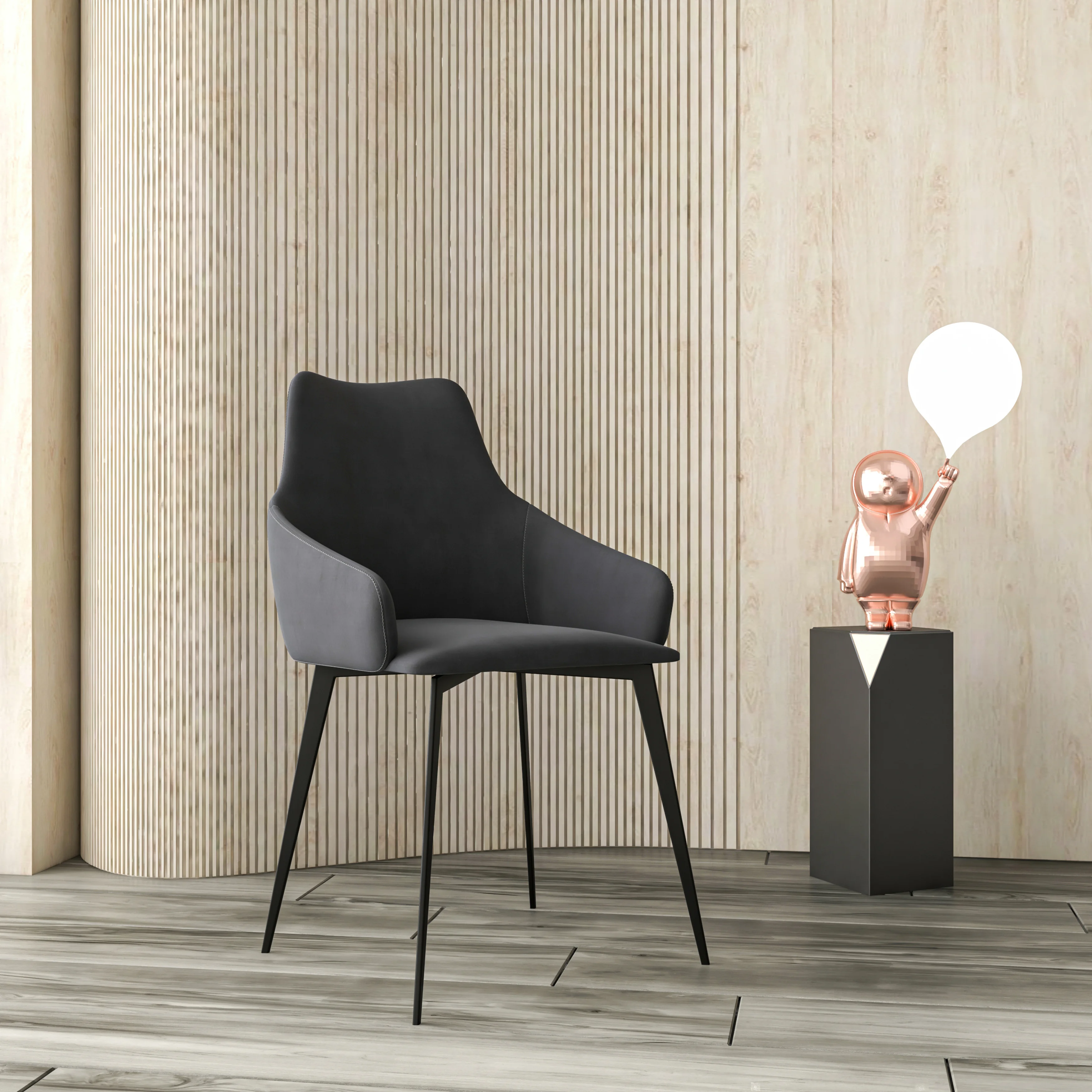 Sonnet Series Modern Dining Chair in Grey