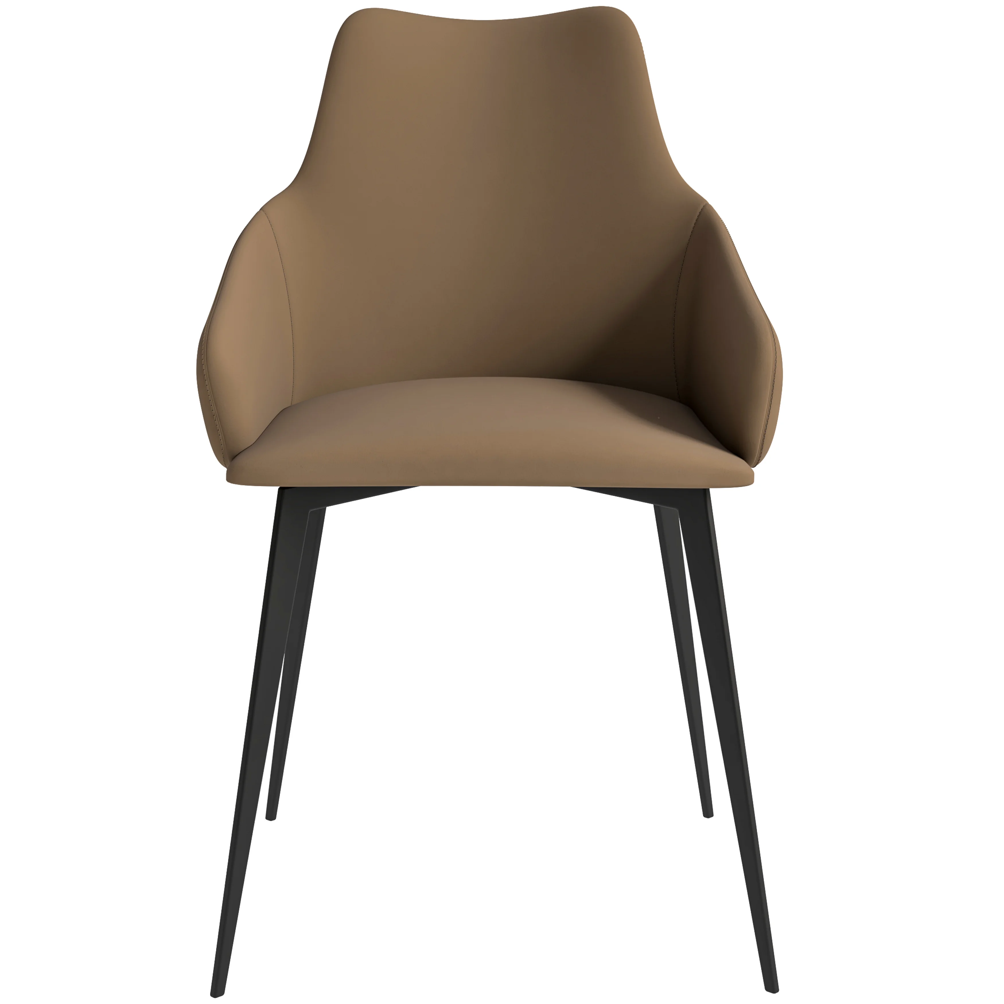 Sonnet Series Modern Dining Chair in Light Brown Fabric