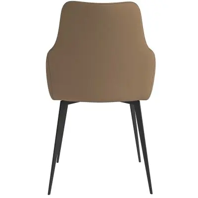 Sonnet Series Modern Dining Chair in Light Brown Fabric - Set of 2