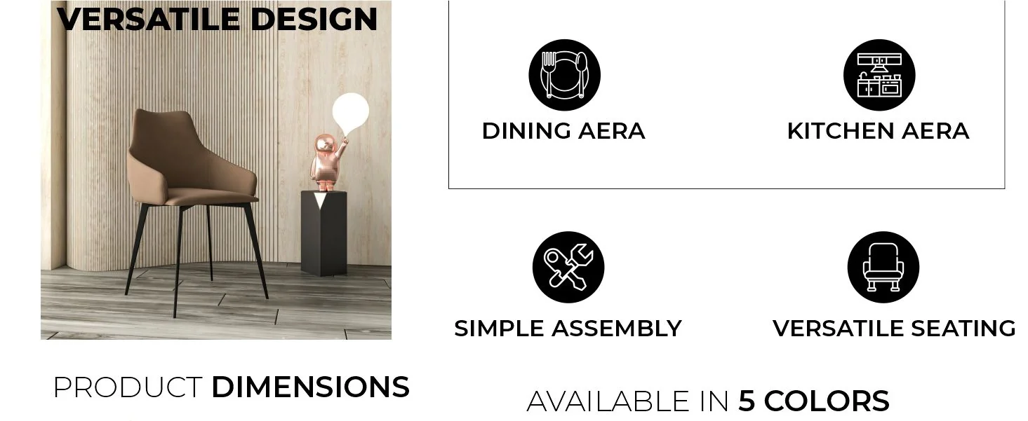 Sonnet Series Modern Dining Chair in Charcoal Fabric - Set of 4