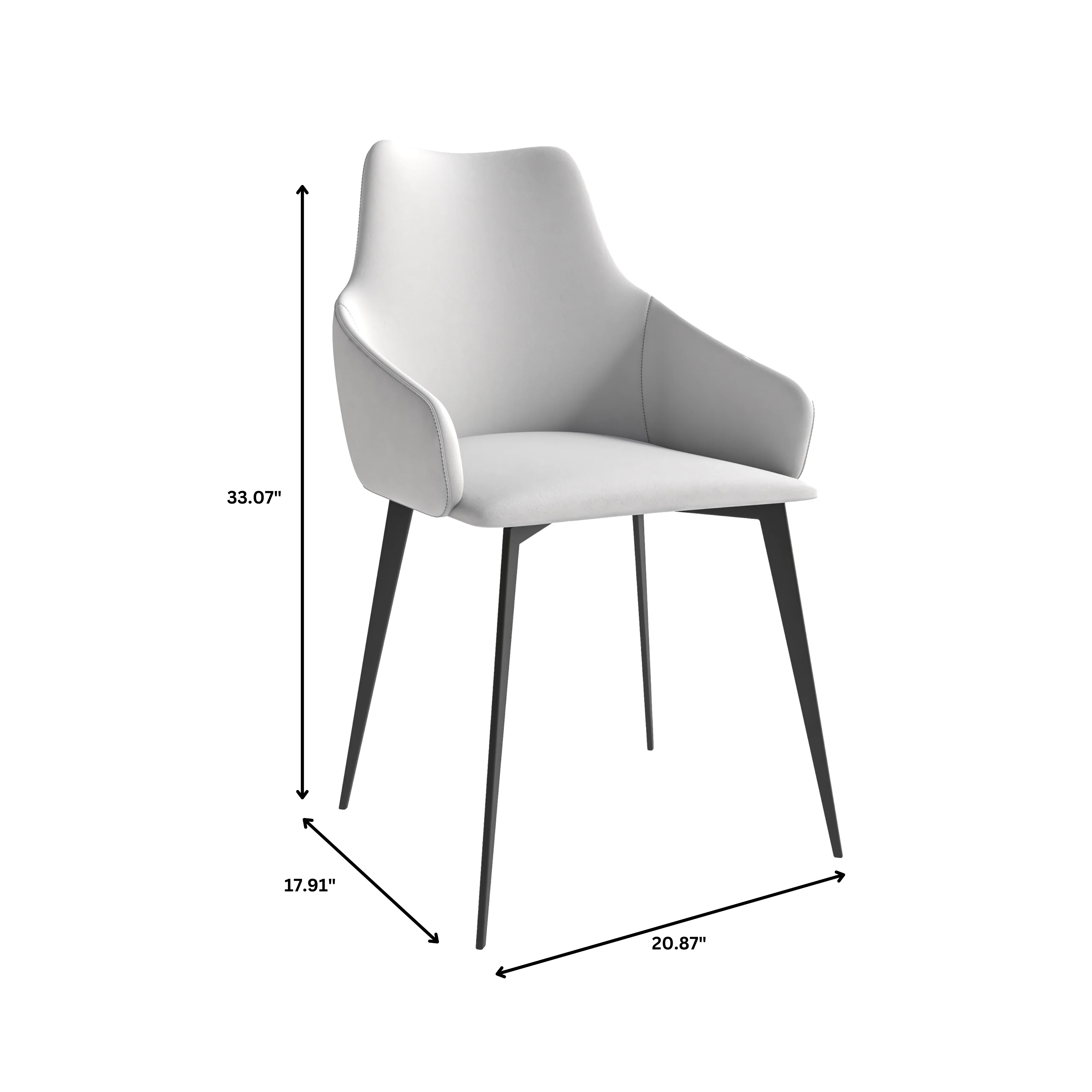 Sonnet Series Modern Dining Chair in Coconut White Fabric