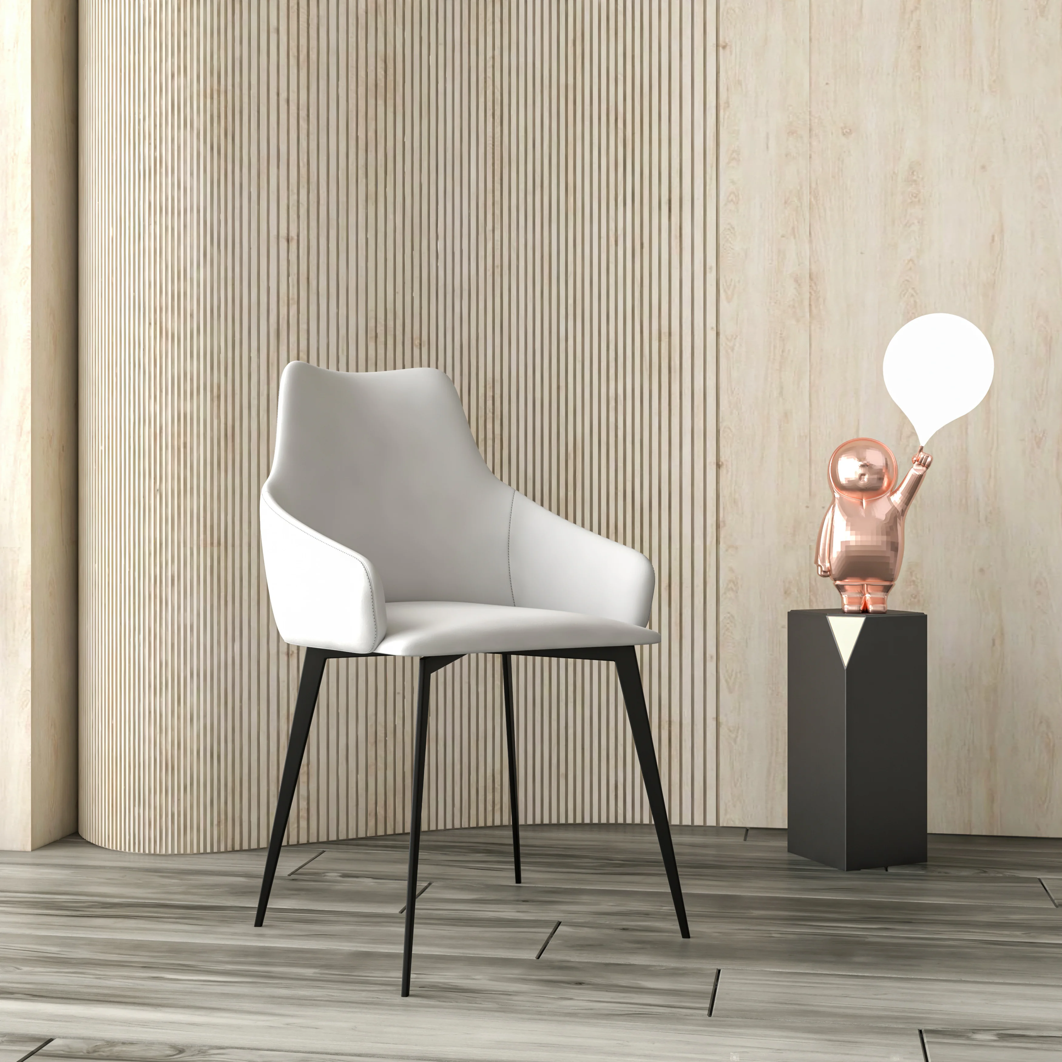 Sonnet Series Modern Dining Chair in Coconut White Fabric